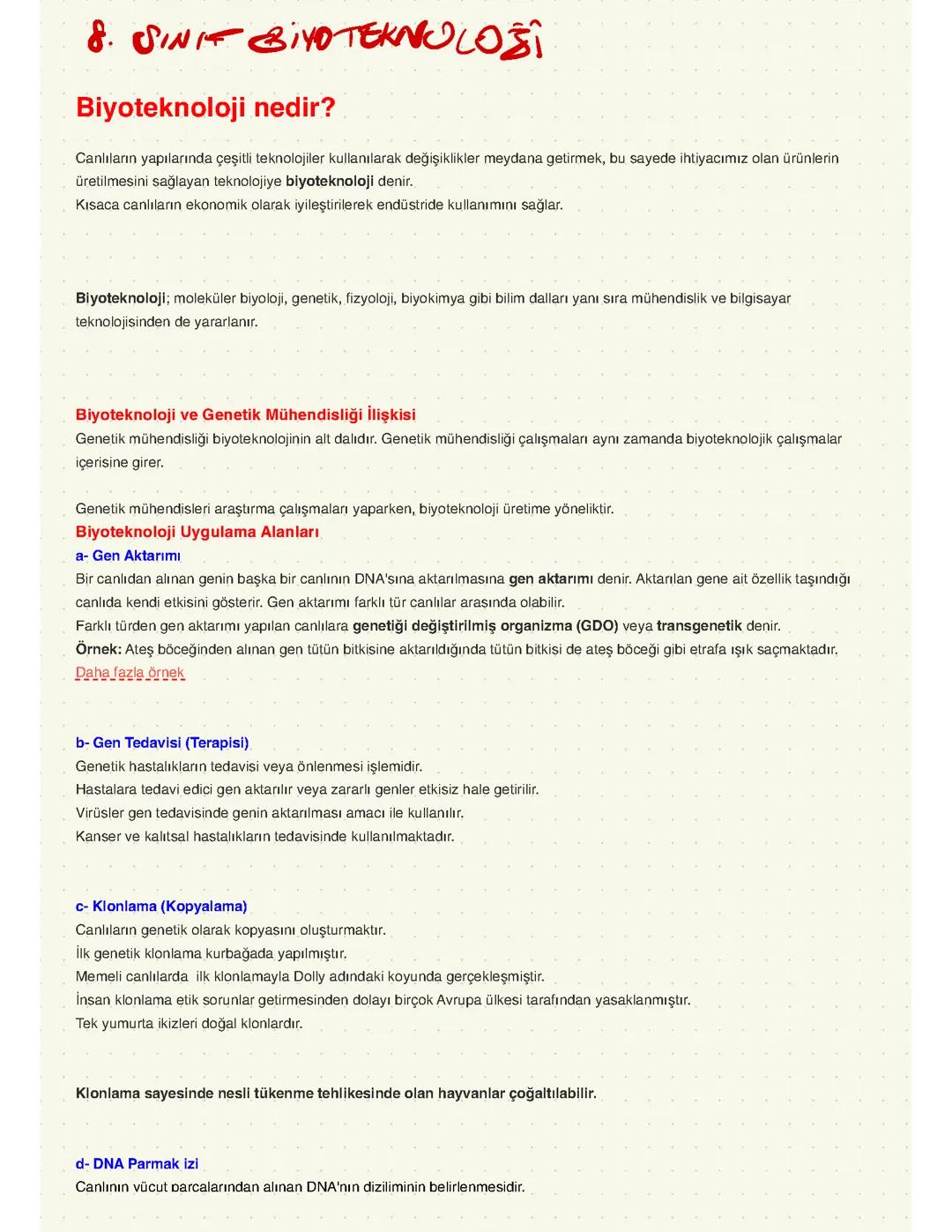 8. sınıf b,yoteknoloji tablet notlarım