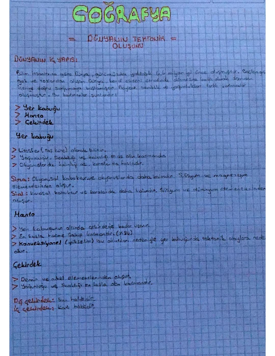 10. Sınıf coğrafya dünyanın tektonik oluşumu