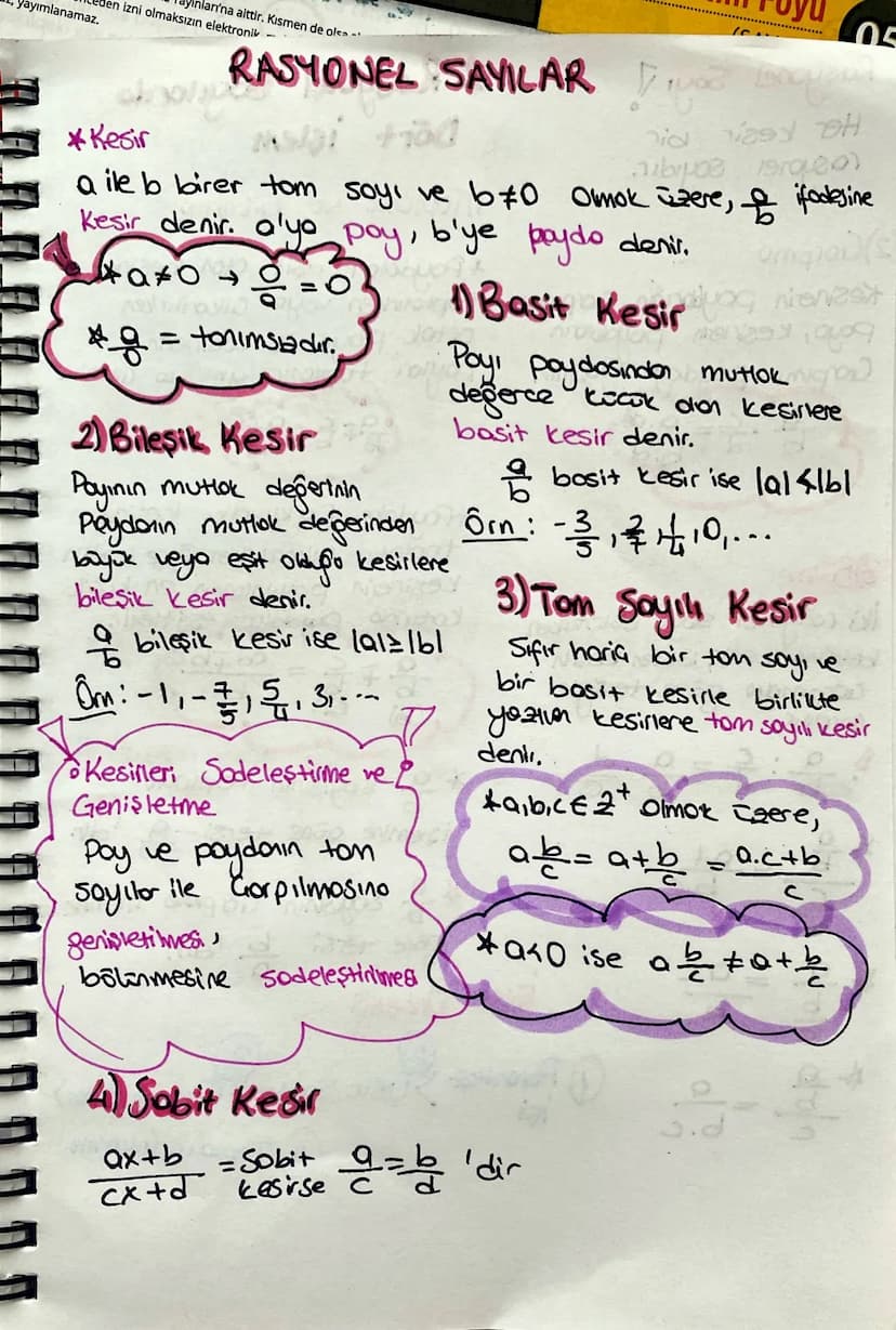 yayımlanamaz.
den izni olmaksızın elektronik -
dyinları'na aittir. Kısmen de ol<> -'
*Kesir
RASYONEL SAYILAR
ia and H
ՈՐ
a ile b birer tom s