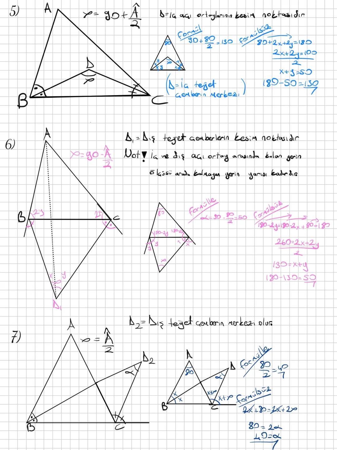 ☑
a
Ücgende act
OA B C = [AB] U [BC JU [CA]
Oa,b,c agenin
iç açılam
Oxße
dış açıları
again
B
Acı kuralları
1) Bir üçgenin iç açıları toplamı