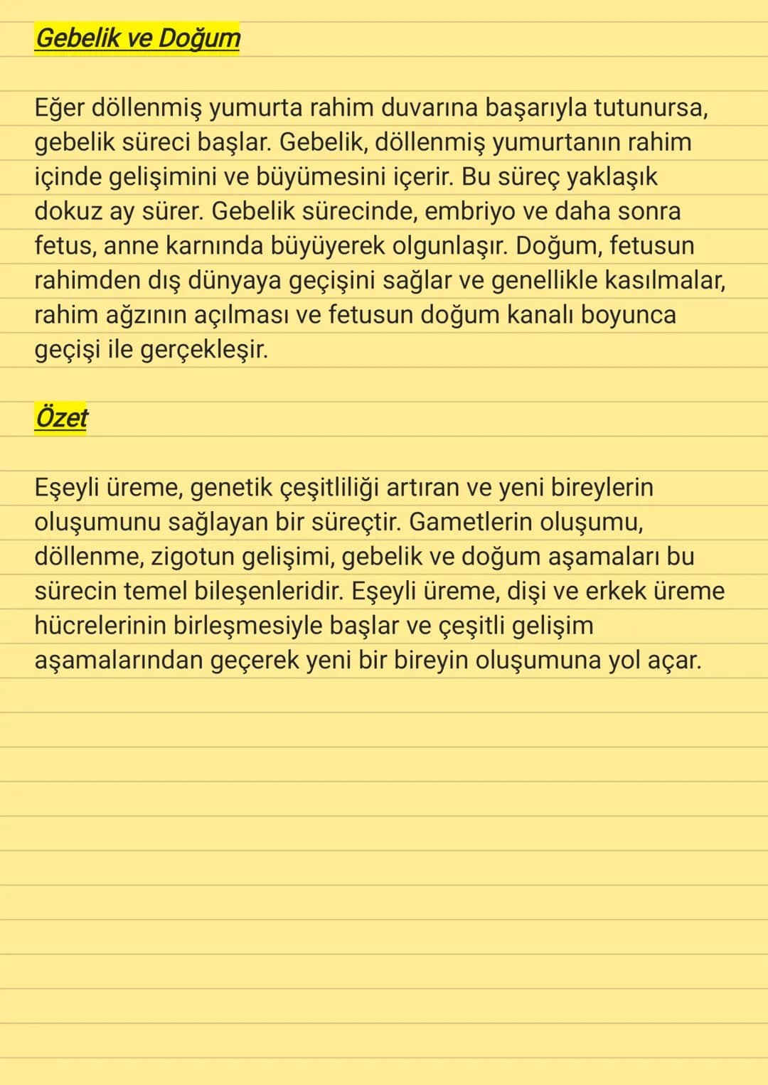 Eşeyli Üreme
Eşeyli üreme, iki ebeveynin genetik materyallerinin
birleşmesiyle yeni bir bireyin oluşumunu sağlayan bir üreme
biçimidir. Bu s