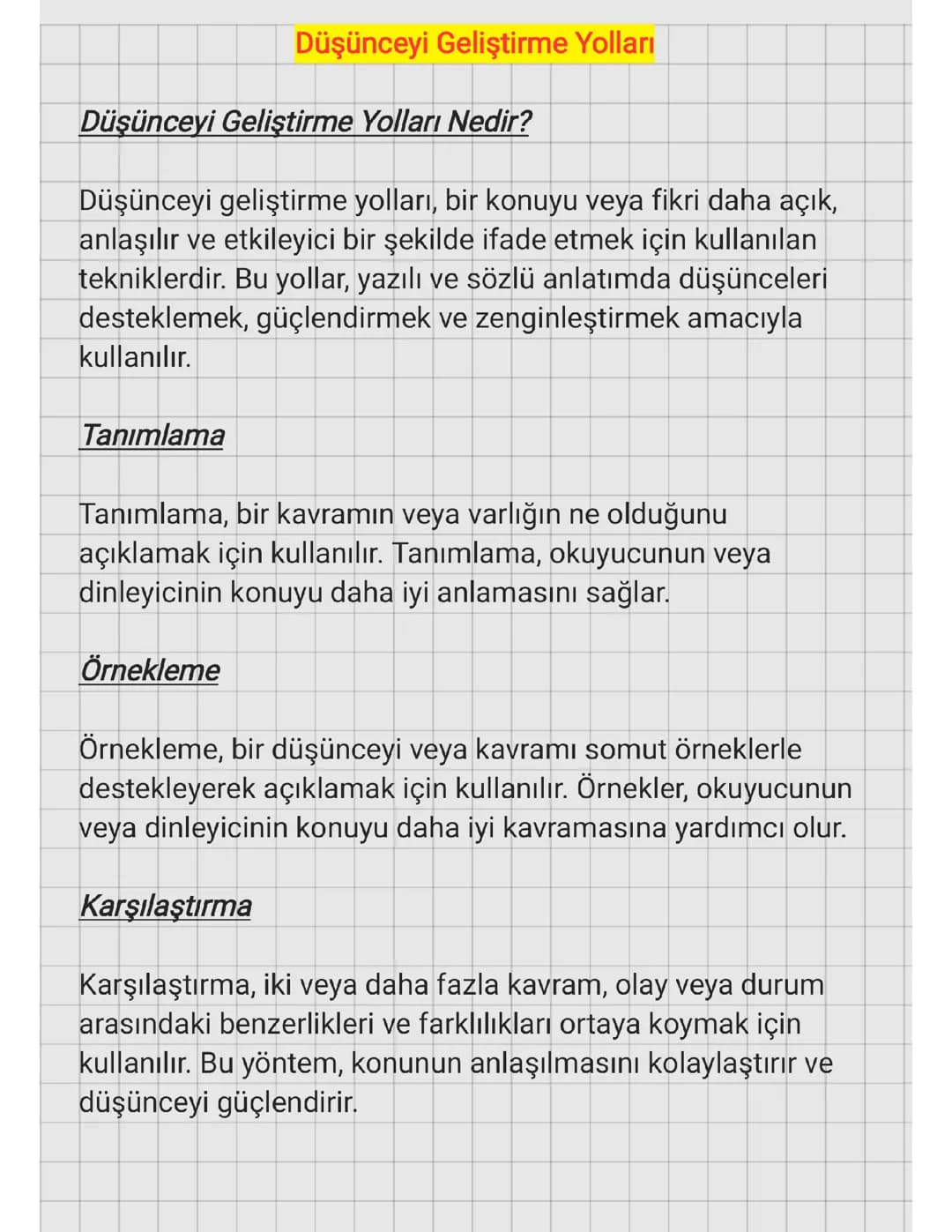DÜŞÜNCEYİ GELİŞTİRME YOLLARI 