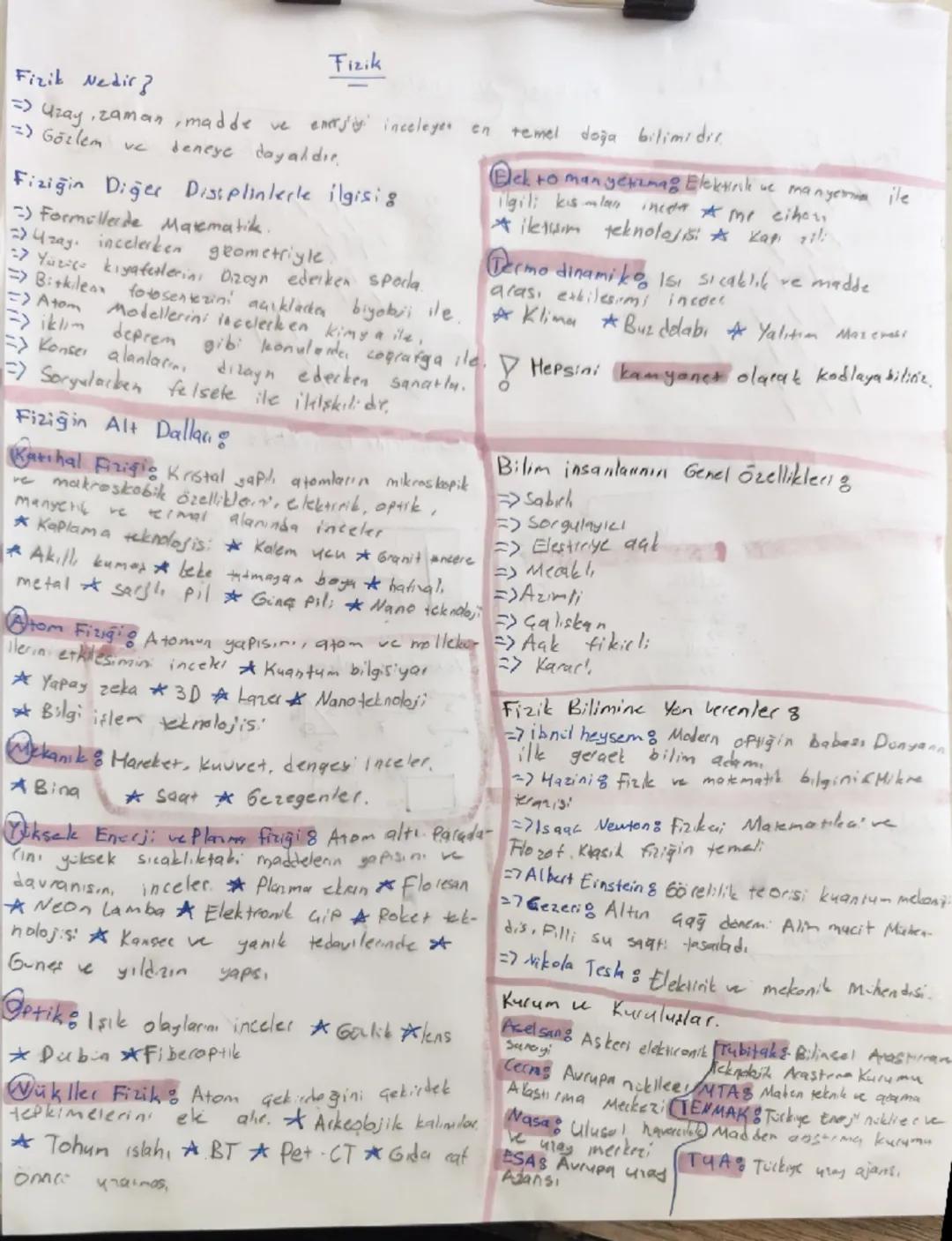 Fizik Nedir?
=> Uzay, zaman,madde ve enerjiy inceleyes en temel doğa bilimidir.
=> Gözlem VC deneye dayaldır

Fiziğin Diğer Disiplinlerle il