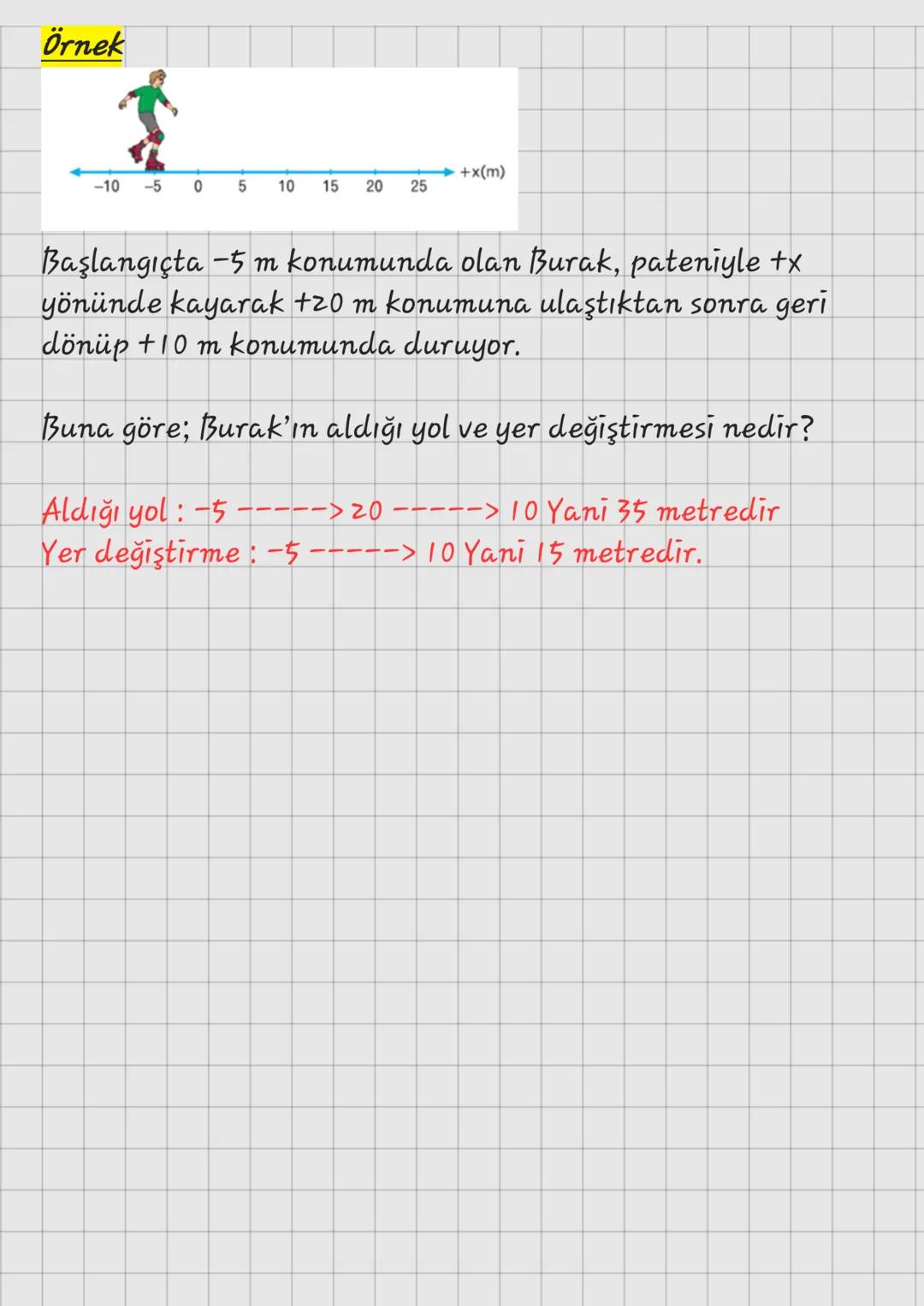 KONUM
Bir cismin herhangi referans noktasına göre yönlü
uzaklığına konum denir.
Konumun IS daki birimi, metredir. Konum, vektörel bir
büyükl