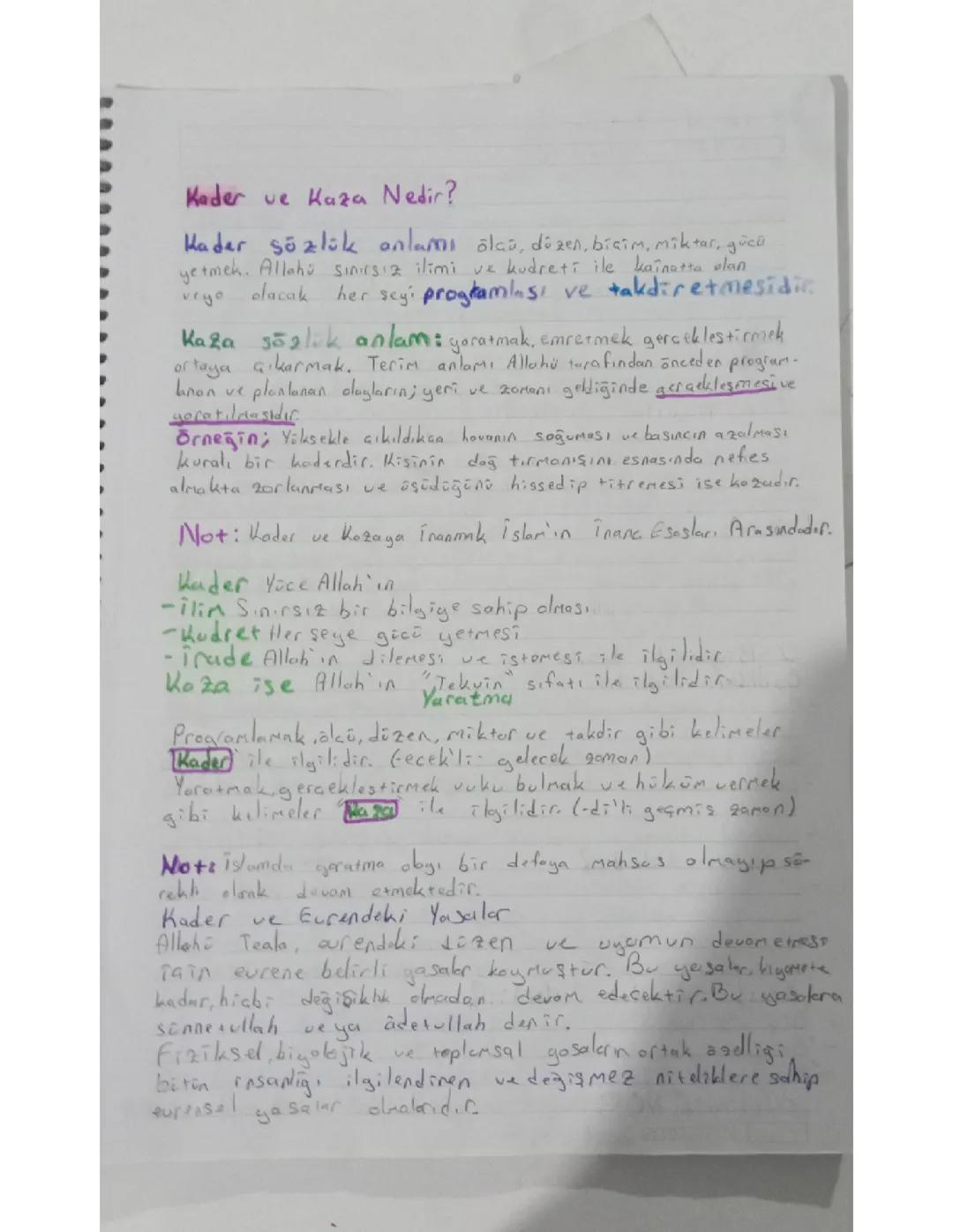 Din kültürü kader kaza