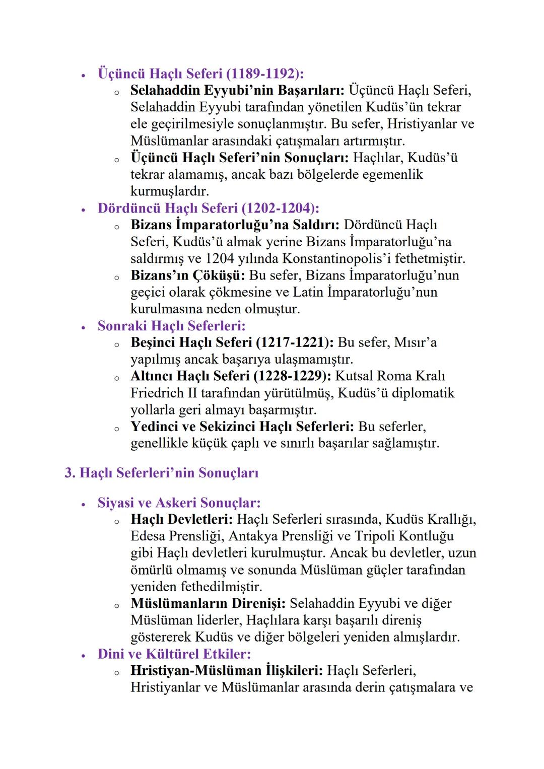 # HAÇLI SEFERLERİ VE SONUÇLARI

1. Haçlı Seferleri'nin Arka Planı

*   Nedenler:

    。

    *   Dini Nedenler: Haçlı Seferleri, Hristiyanla