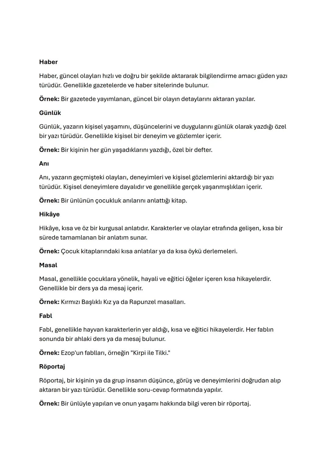 Metin Türleri
Giriş
Metin türleri, yazılı iletişimde farklı amaçlara hizmet eden ve belirli özellikleri taşıyan yazı
türleridir. Her bir met
