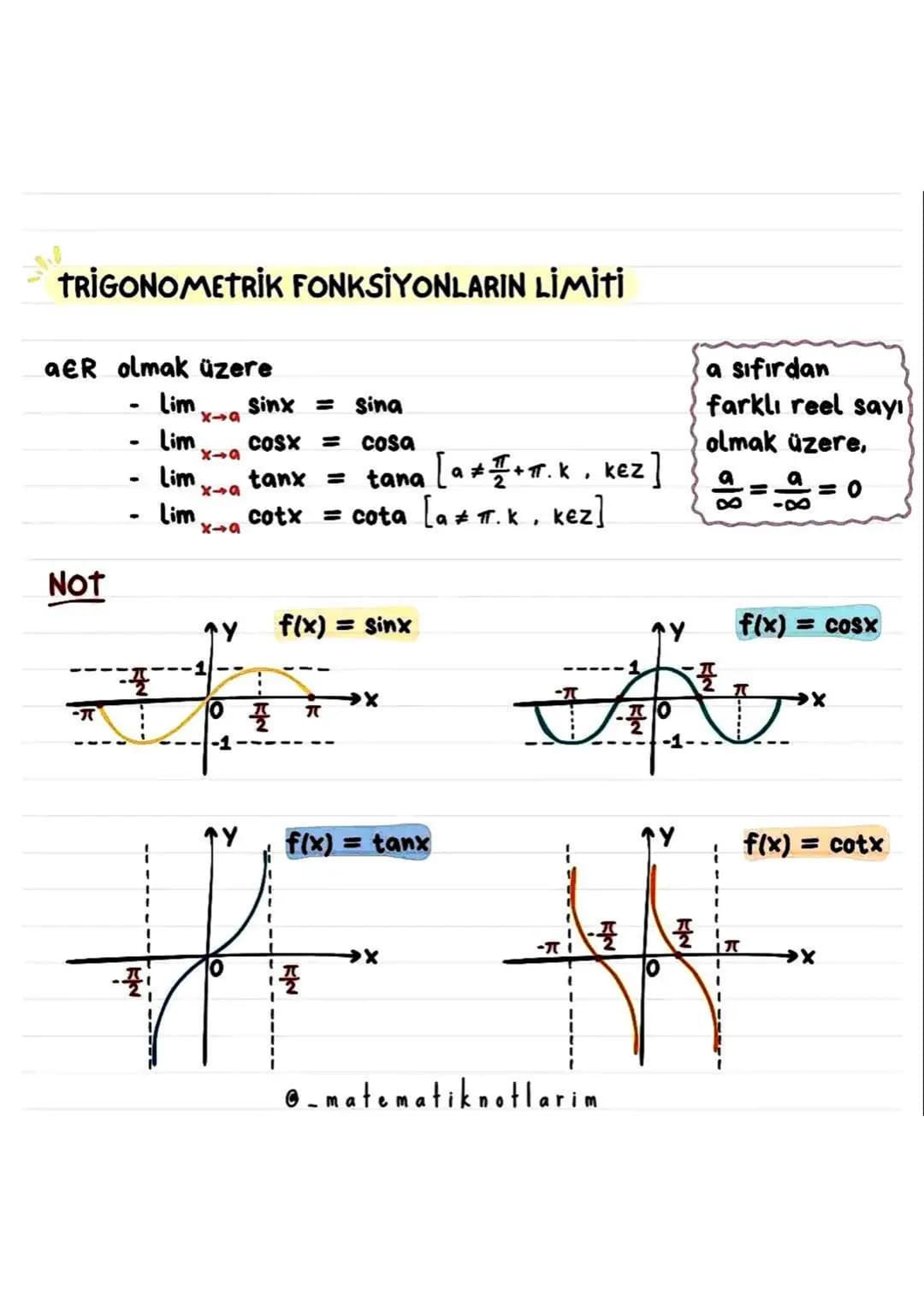 SÜREKLİLİK
Bir fonksiyonun x = a noktasında sürekli olması için
•
•
•
f nin xa da tanımlı olması gerekir.
f nin xa da limiti olmalıdır.
Lima