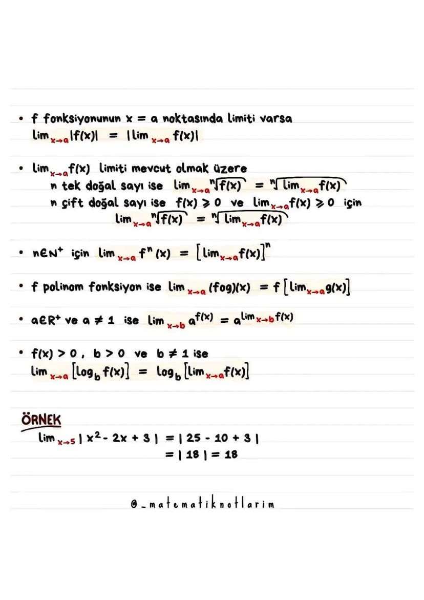 SÜREKLİLİK
Bir fonksiyonun x = a noktasında sürekli olması için
•
•
•
f nin xa da tanımlı olması gerekir.
f nin xa da limiti olmalıdır.
Lima