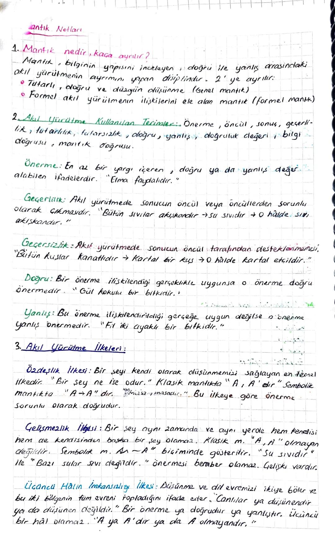antik Notlari.
1. Mantık nedir, kaça ayrılır?
Mantit, bilginin yapısıni inceleyen
doğru ile yanlış arasindaki
akıl yürütmenin ayrımını yapan