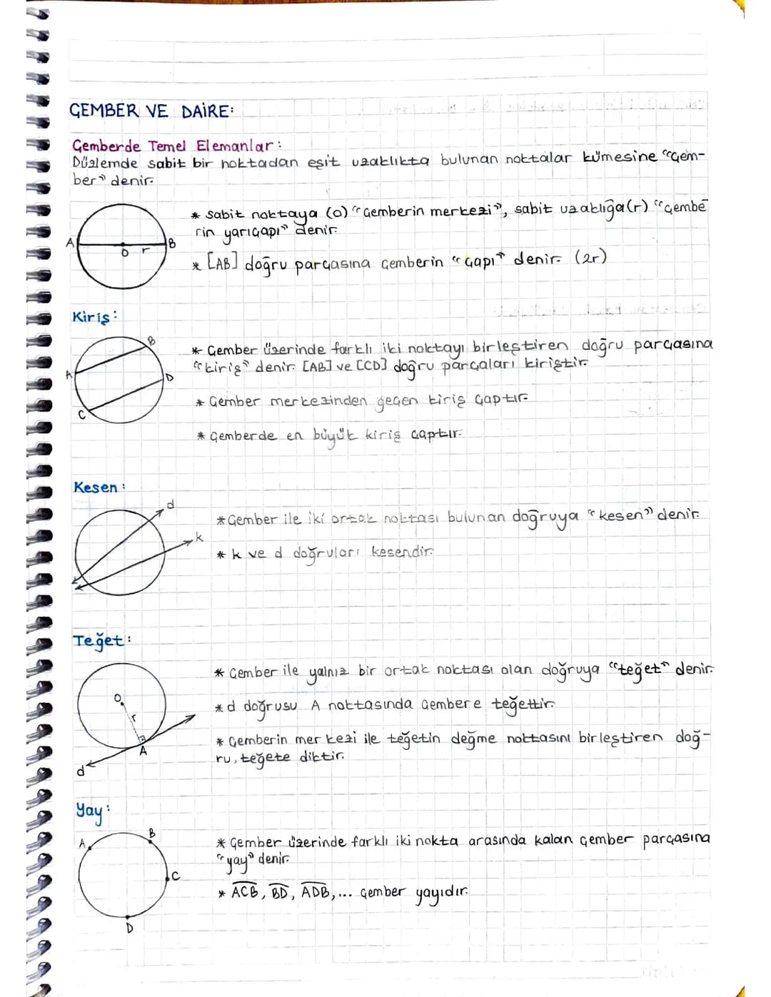 AYT GEOMETRİ ÇEMBER VE DAİRE