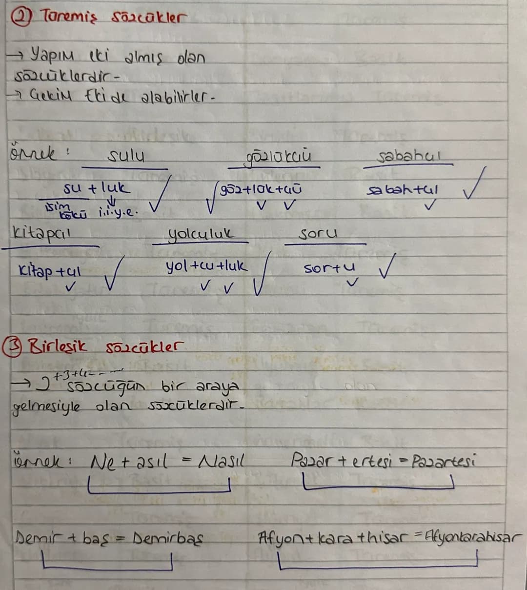 SOUKTE YAPI
Soncugun en
Turcaede
küçük
ve
el
anlamlı yapı taşına kōk denir.
cokler isim kōkū
we fill kökü olarak ikiye ayrılır.
masdar eti o