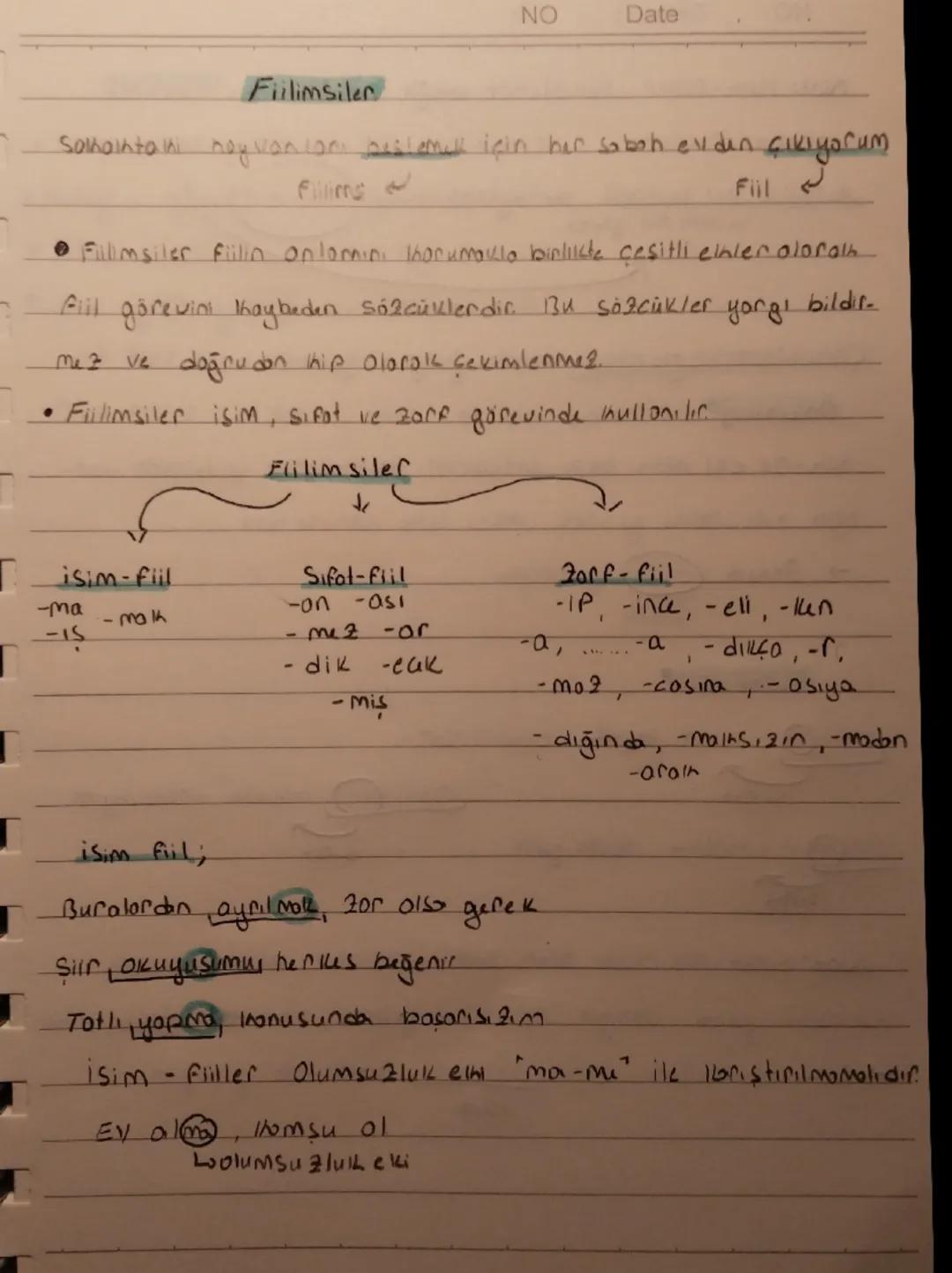 Fiilimsiler
NO
Date
Sokaktanı neylenlere beslemek için her sabah evden çıkıyorum
Fillimsler → Fiil
• Fiilimsiler fiilin anlamını korumakla b