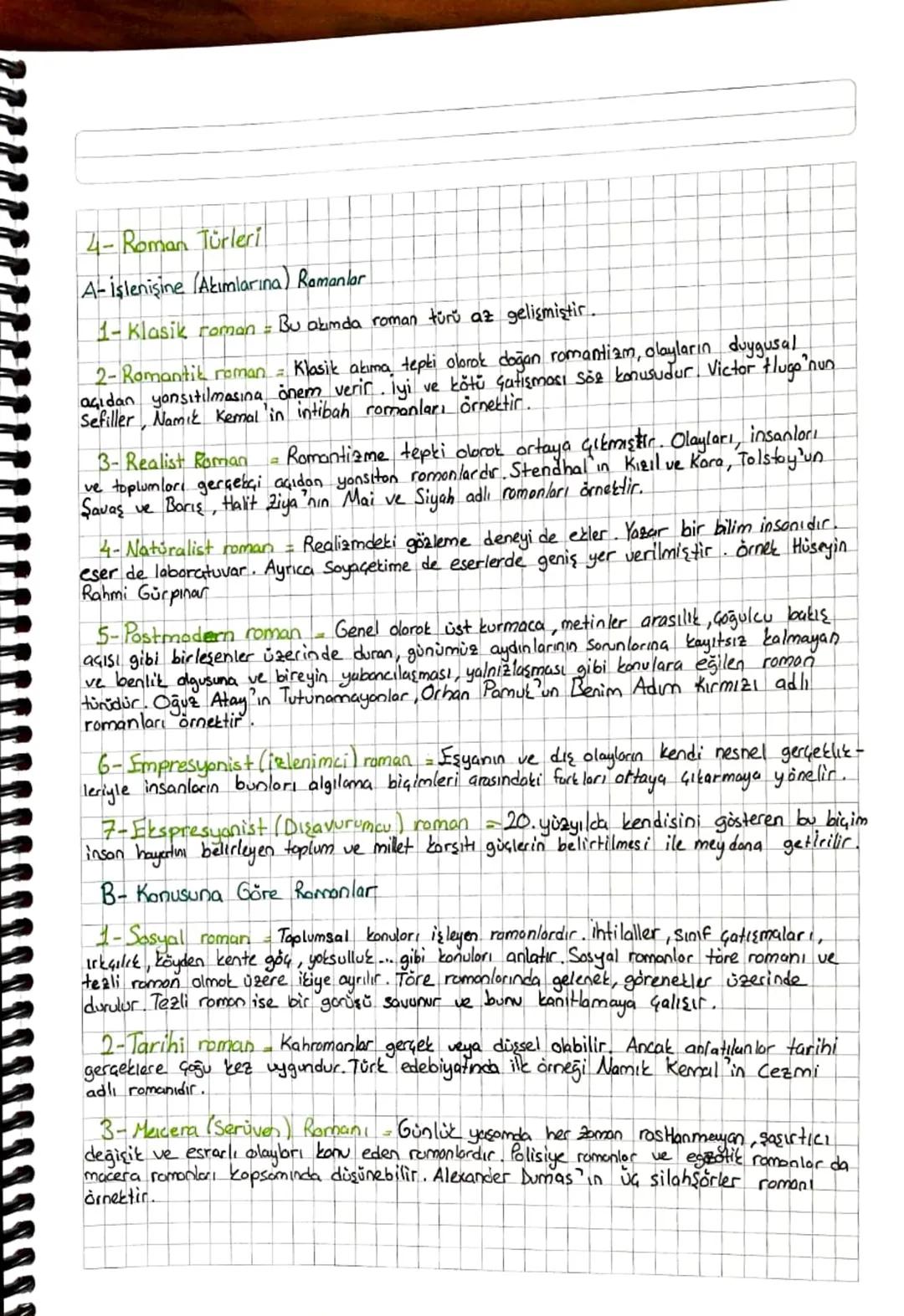 ROMAN
1. Romanın Özellikleri
Hem gerçekliğin hem de duş gücünü ürünüdür,
Gözleme yer verilir.
- Yapı unsurları; olay, kişi, yer ve zamandır.