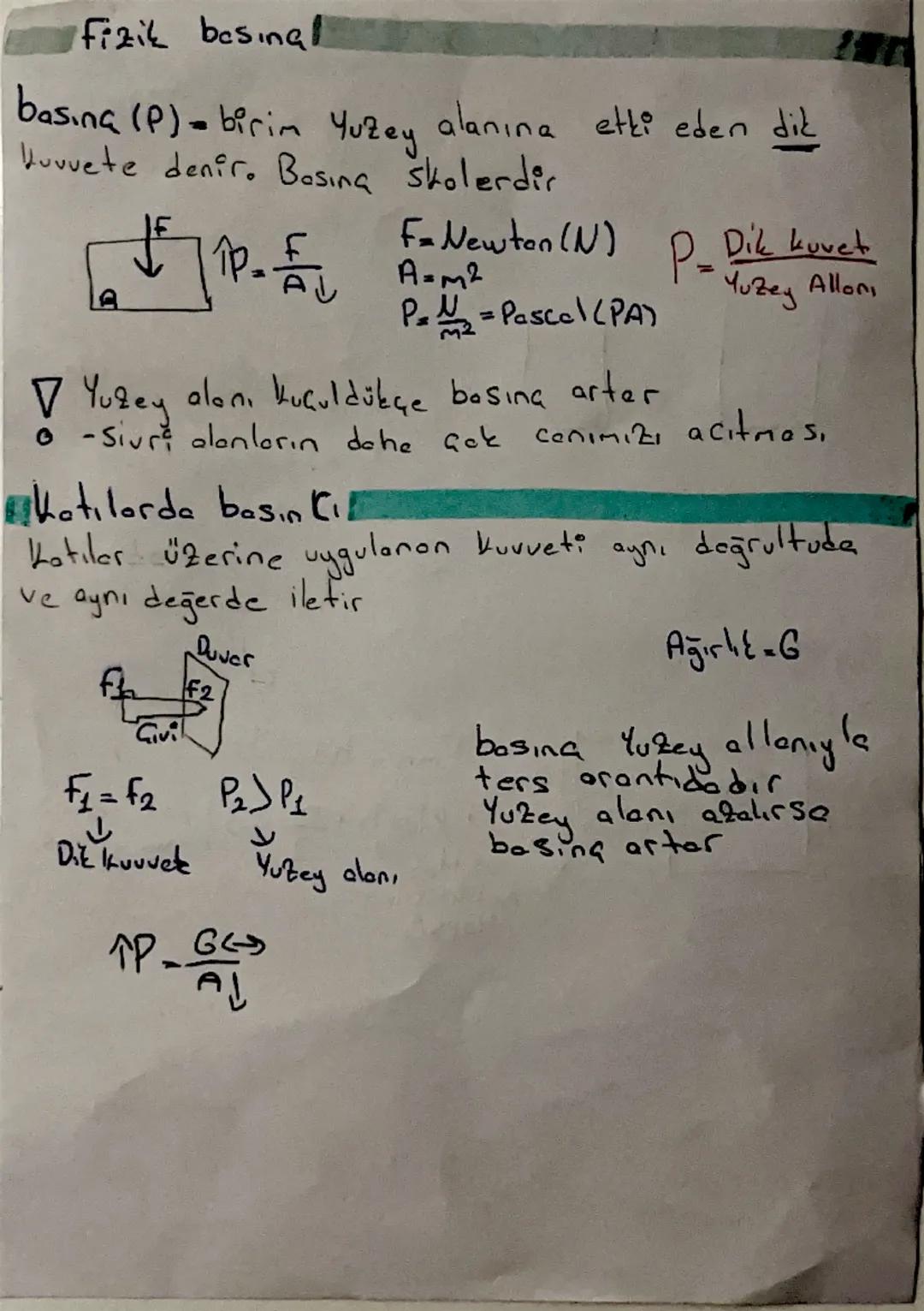 Fizik bosinal

basına (P)-birim Yuzey alanına etti eden dić
Kuvvete denir. Bosına skolerdir


F



F= Newton (N) P= Dik kuvet














