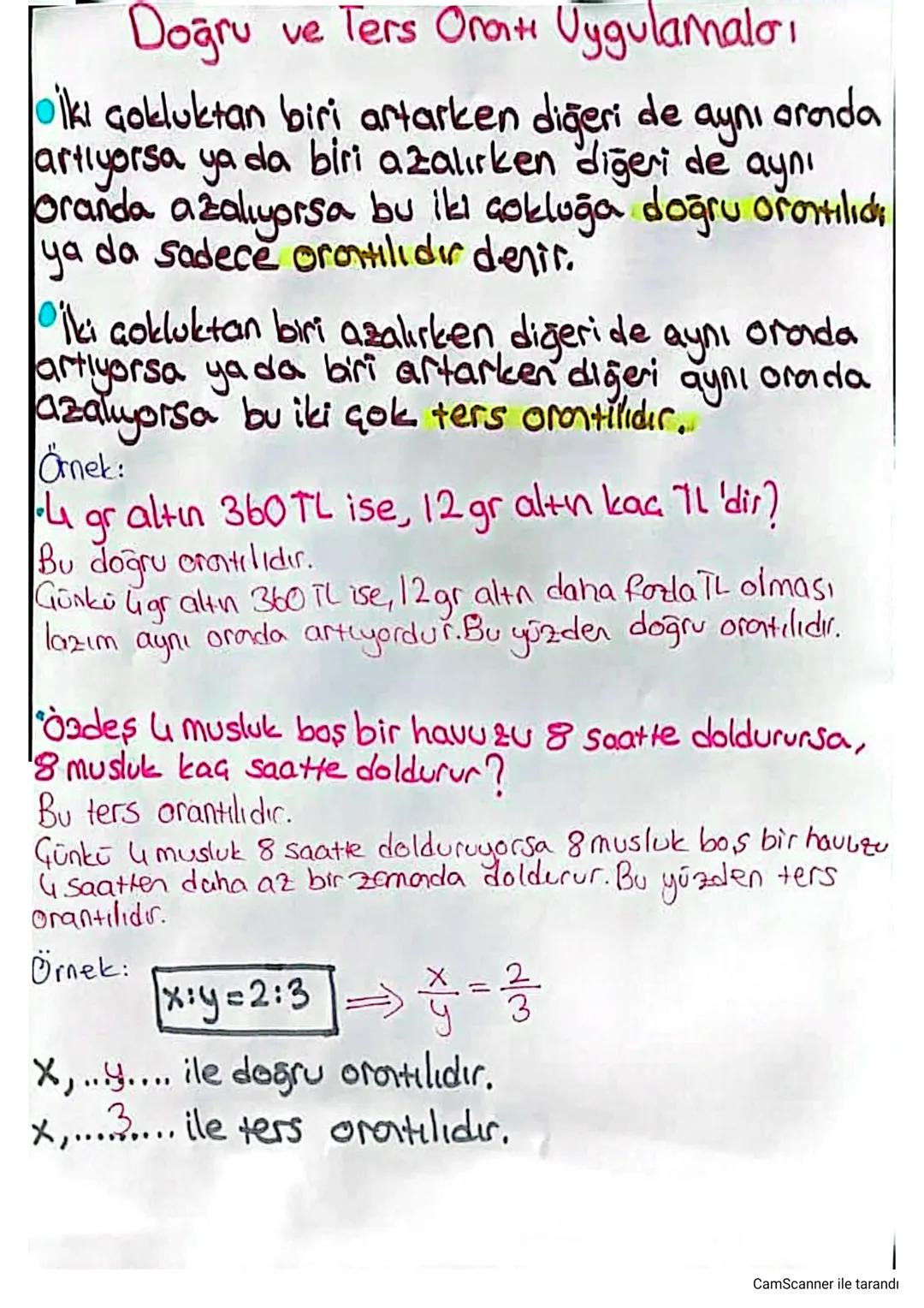 # Oran - Orantı

İkı çokluğun birbirine bölünmesine oran denir.
İki oranın eşitliğine orantı denir.
Brnek: 2 'nin 3'e oranı $\frac{2}{3}$ $\
