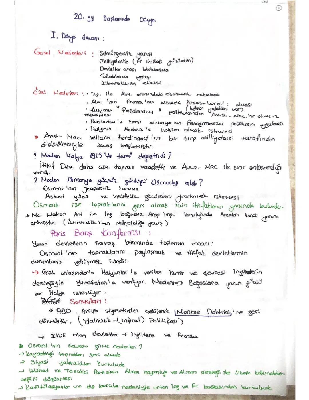 Birinci Dünya Savaşı ve Önemi