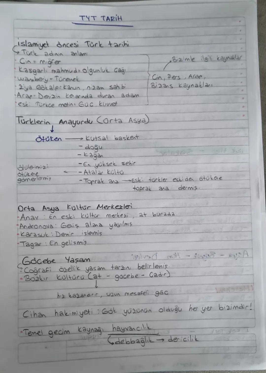 tyt tarih islamiyet öncesi türk tarihi