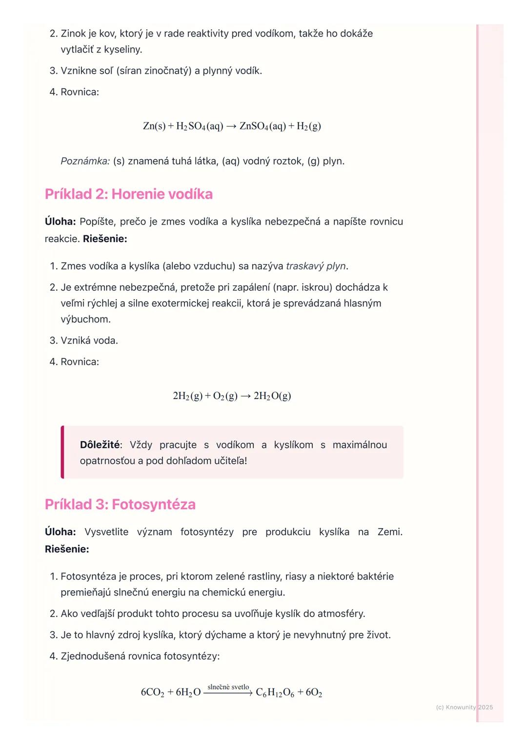 # Vodík a kyslík

## 1. Prehľad a úvod

Dnes si zopakujeme vodík a kyslík, dva z najdôležitejších a najrozšírenejších
prvkov vo vesmíre aj n