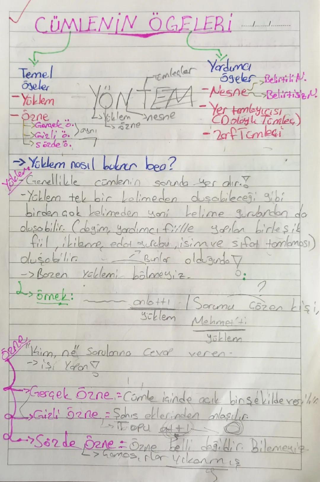 8. Sınıf Türkçe cümlenin ögeleri 