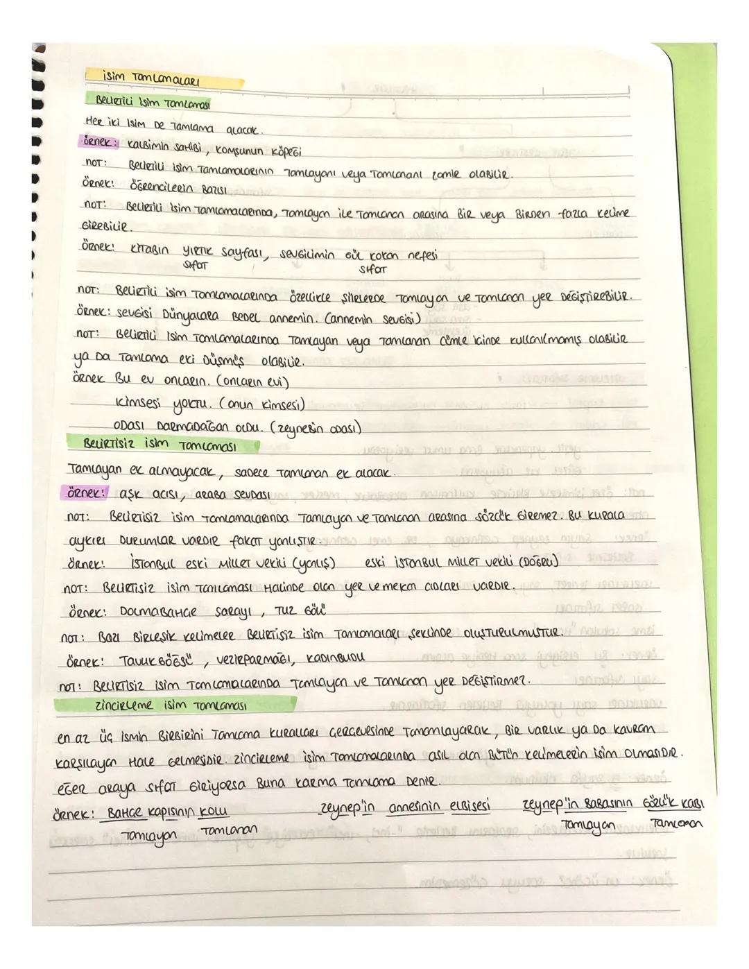 İsim Tamlaması Ders Notu