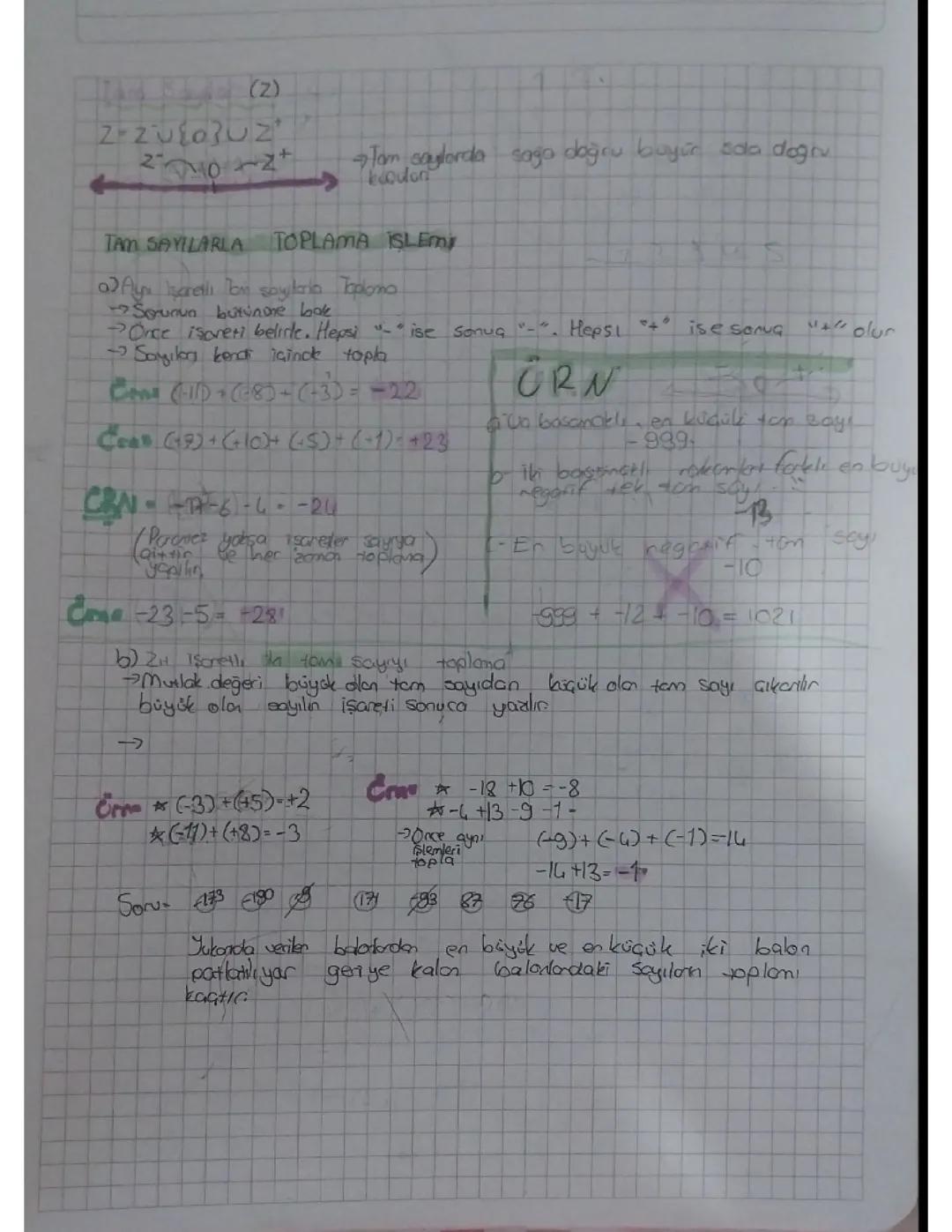 7. Sınıf Matematik: Tam Sayılar Konu Anlatımı