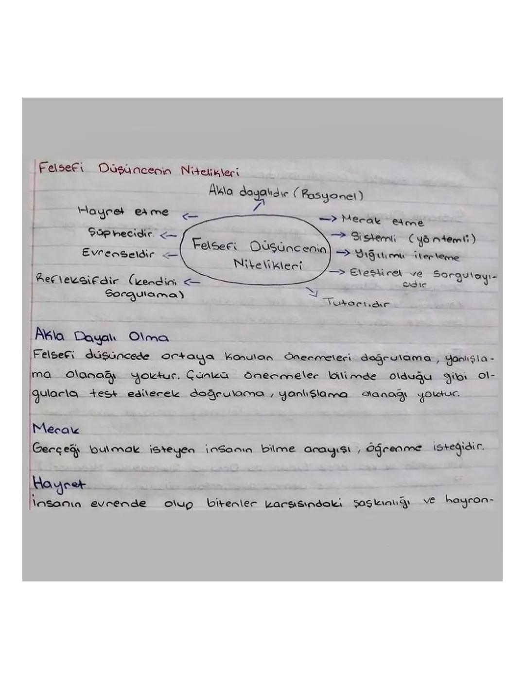 FELSEFİ DÜŞÜNCE NİTELİKERİ 