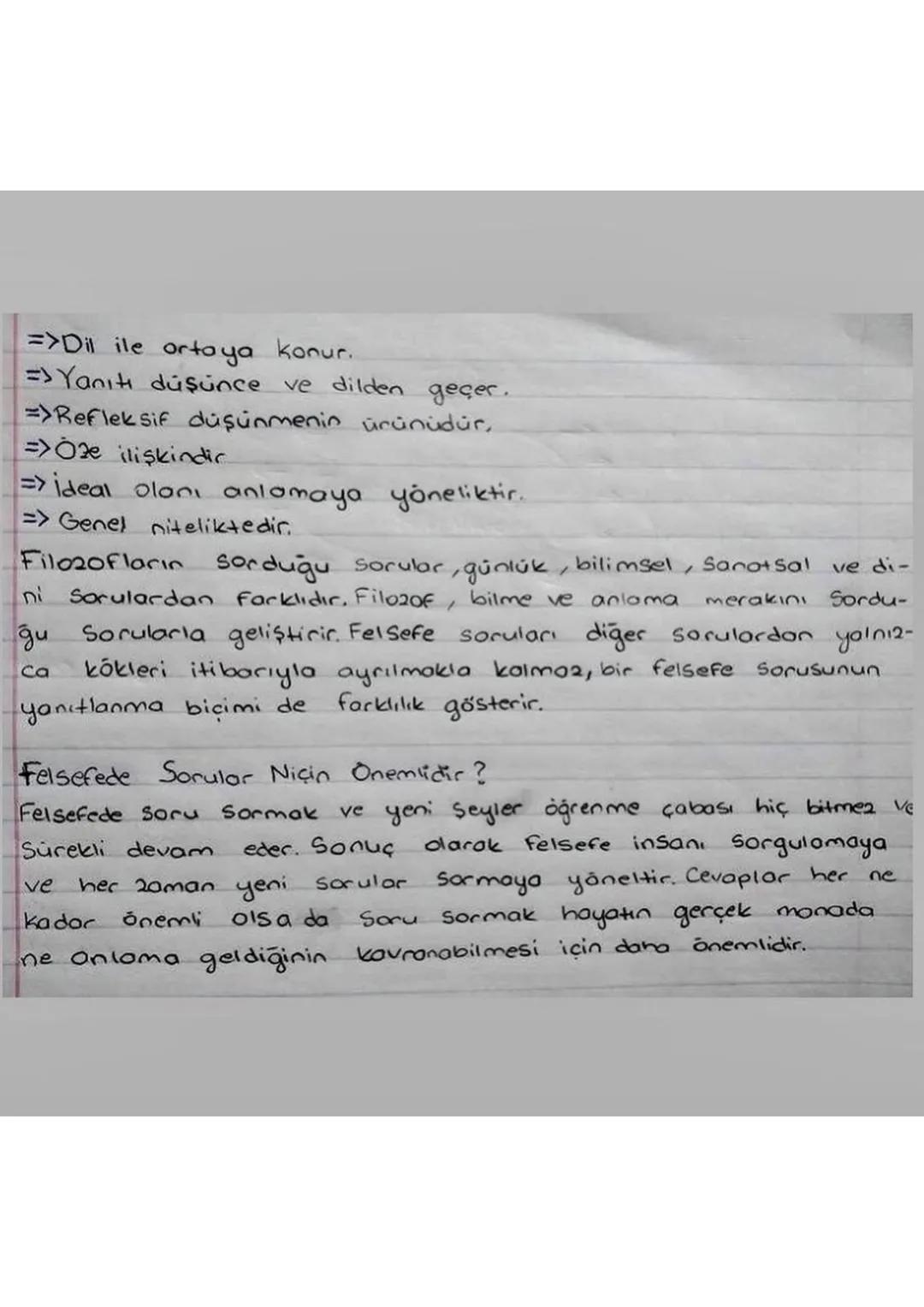 Felsefi Düşüncenin Nitelikleri
Hayret etme
Sup hecidir. <
Evrenseldir
<-
Refleksifdir (kendini <
Sorgulama)
Akla Dayal Olma
Akla dayalıdır (