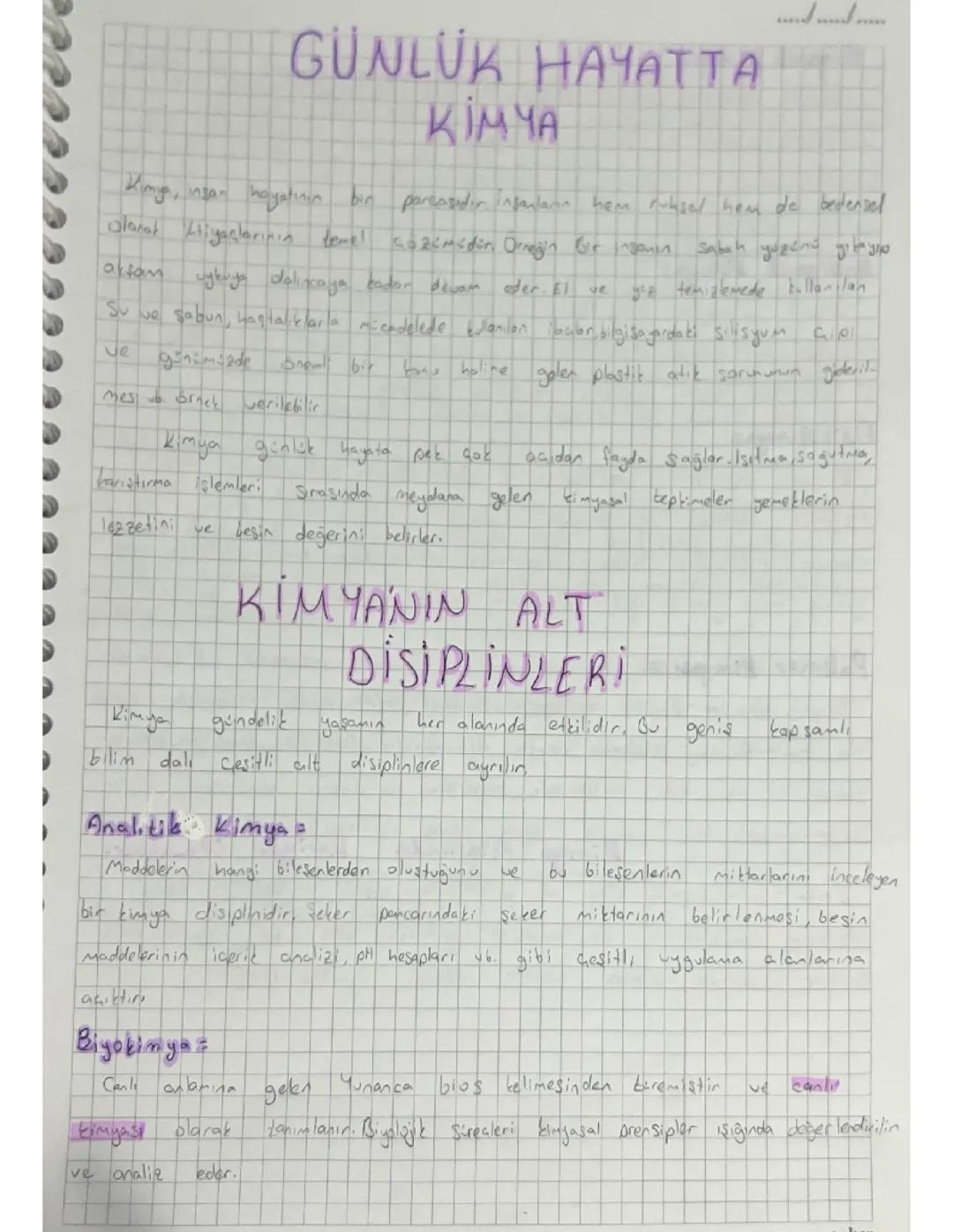 9.sınıf kimya ders notu