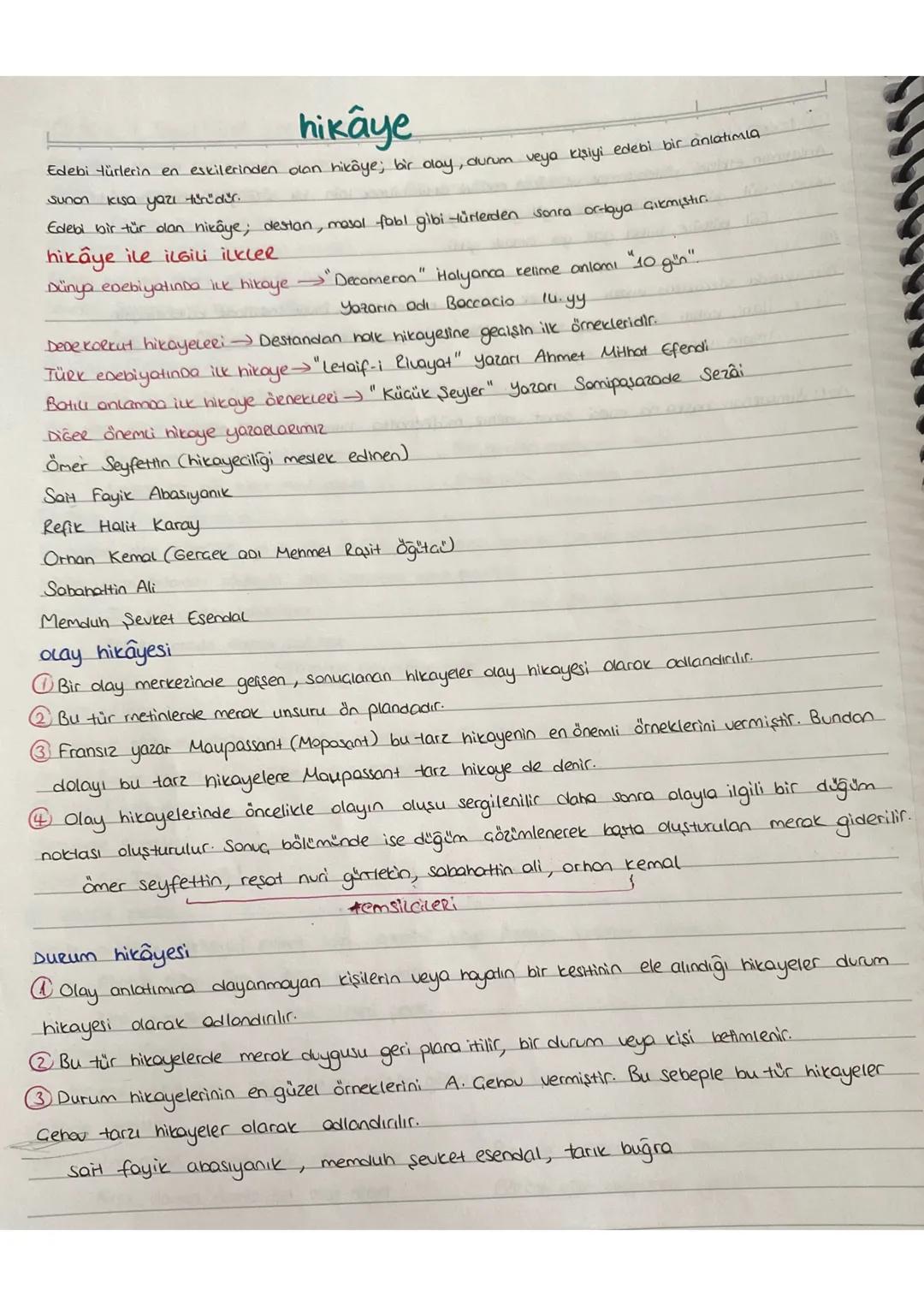 hikâye
Edebi türlerin en eskilerinden olan hikâye; bir day, durum veya kişiyi edebi bir anlatımla
Sunon kısa yazı türüdür.
Edebi bir tür dan