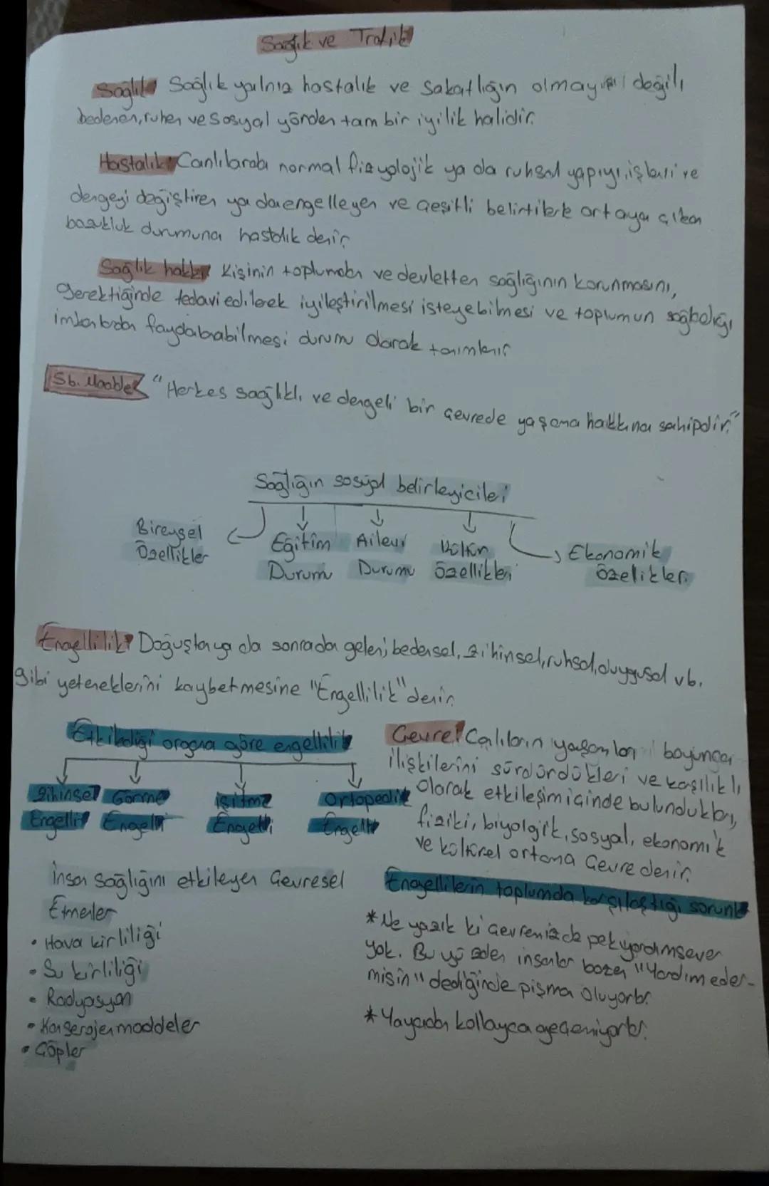 Sasik ve Trafik
Sağlık Sağlık yalnıa hastalık ve
Sabatlığın olmayı değil,
bedenen, ruhen ve Sosyal yönden tam bir iyilik halidir.
Ye
Hastalı