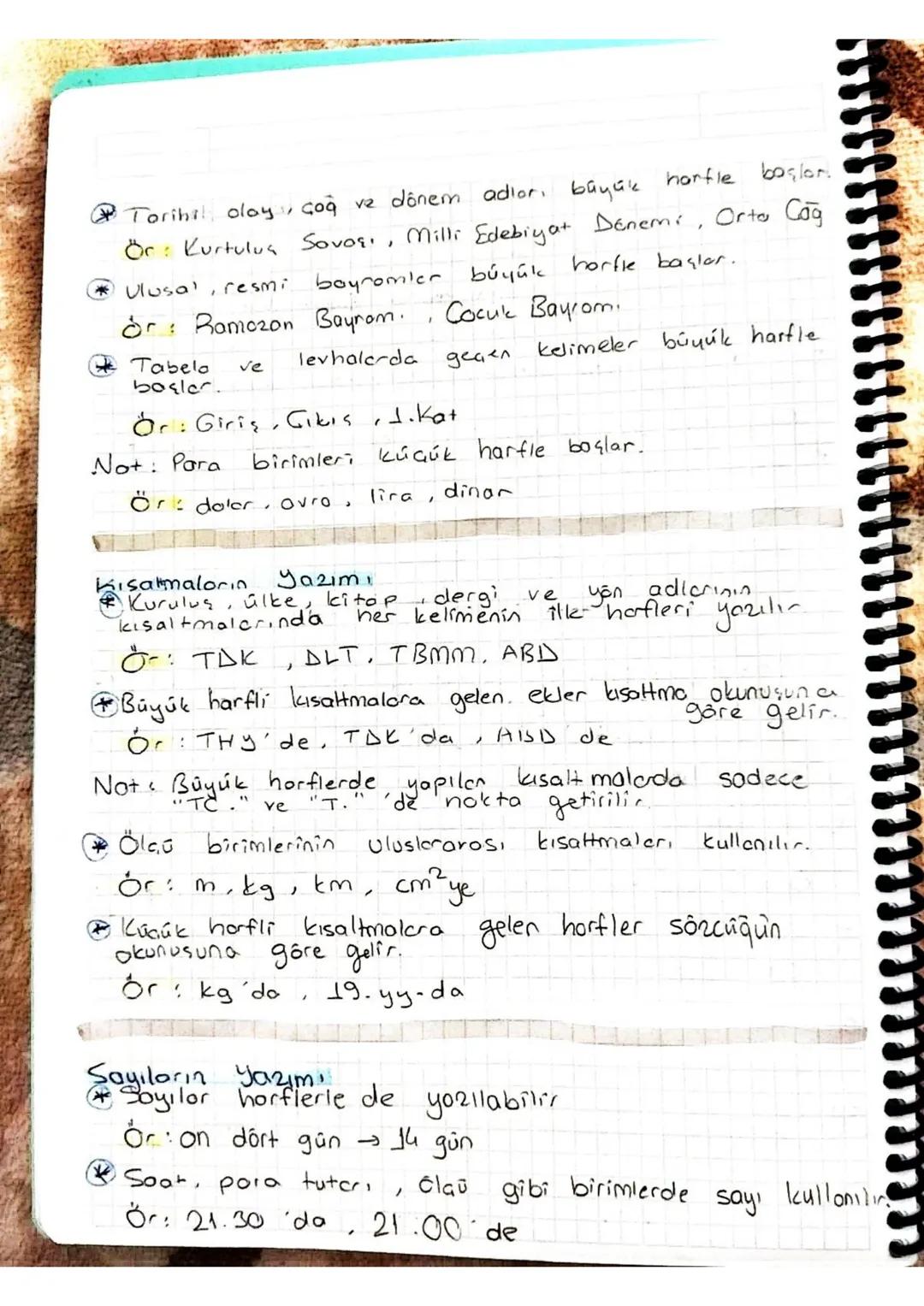 Yazım Kurallar
Büyük Harflerin Kullanımı
Cumleler büyük harfle
baylor.
veya
başlar
Cumie içinde tırnak içerisinde
de büyük harfie
Cümleler
(