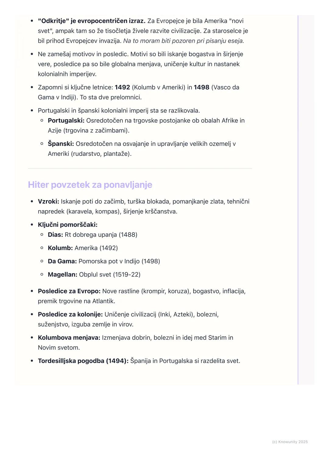 # Velika geografska odkritja in
kolonializem

Uvod v velika geografska odkritja

To obdobje (konec 15. in 16. stoletje) je ključno, ker so E