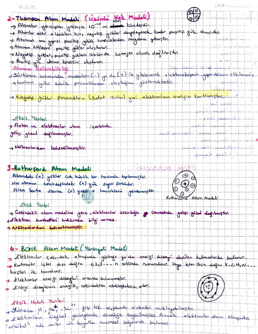 1- Dalton Atom Modeli
ATOM MODELLERI
•Elementlerin en küçük yapı taşları atamforder
Atomlar içi dolu kirelerdir.
> Atomlar done kiçik poçdor