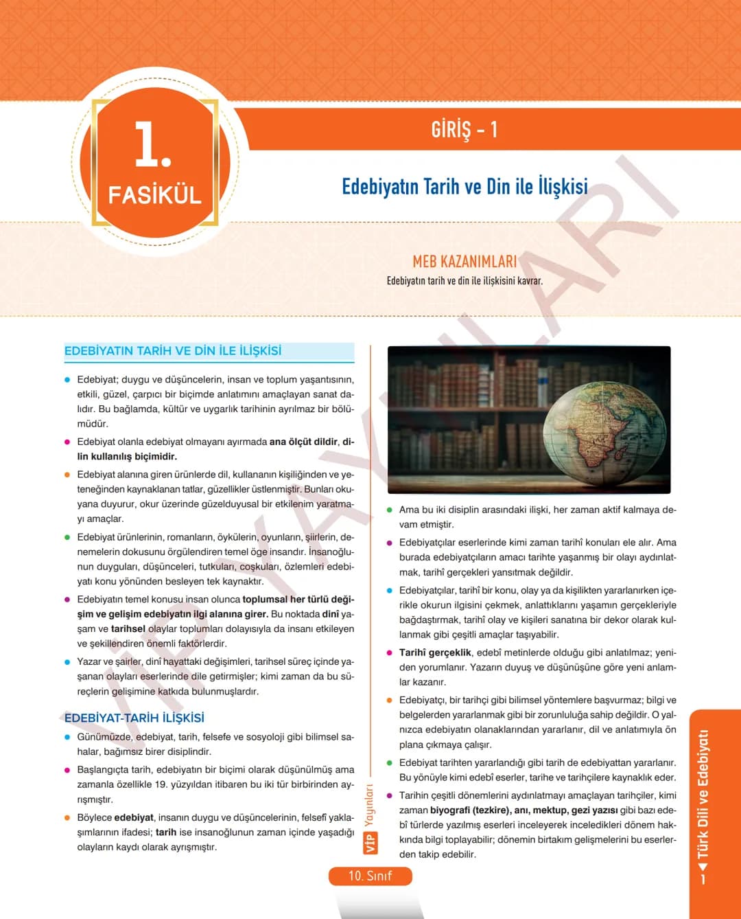 45
FASİKÜL
TÜRK DİLİ VE EDEBİYATI
ANLATIM FASİKÜLÜ
Vip
YAYINLARI
10.
SINIF
Kavrama Testleri
Etkinlikler
Tarama Testleri
Çözümlü Örnek
Sorula