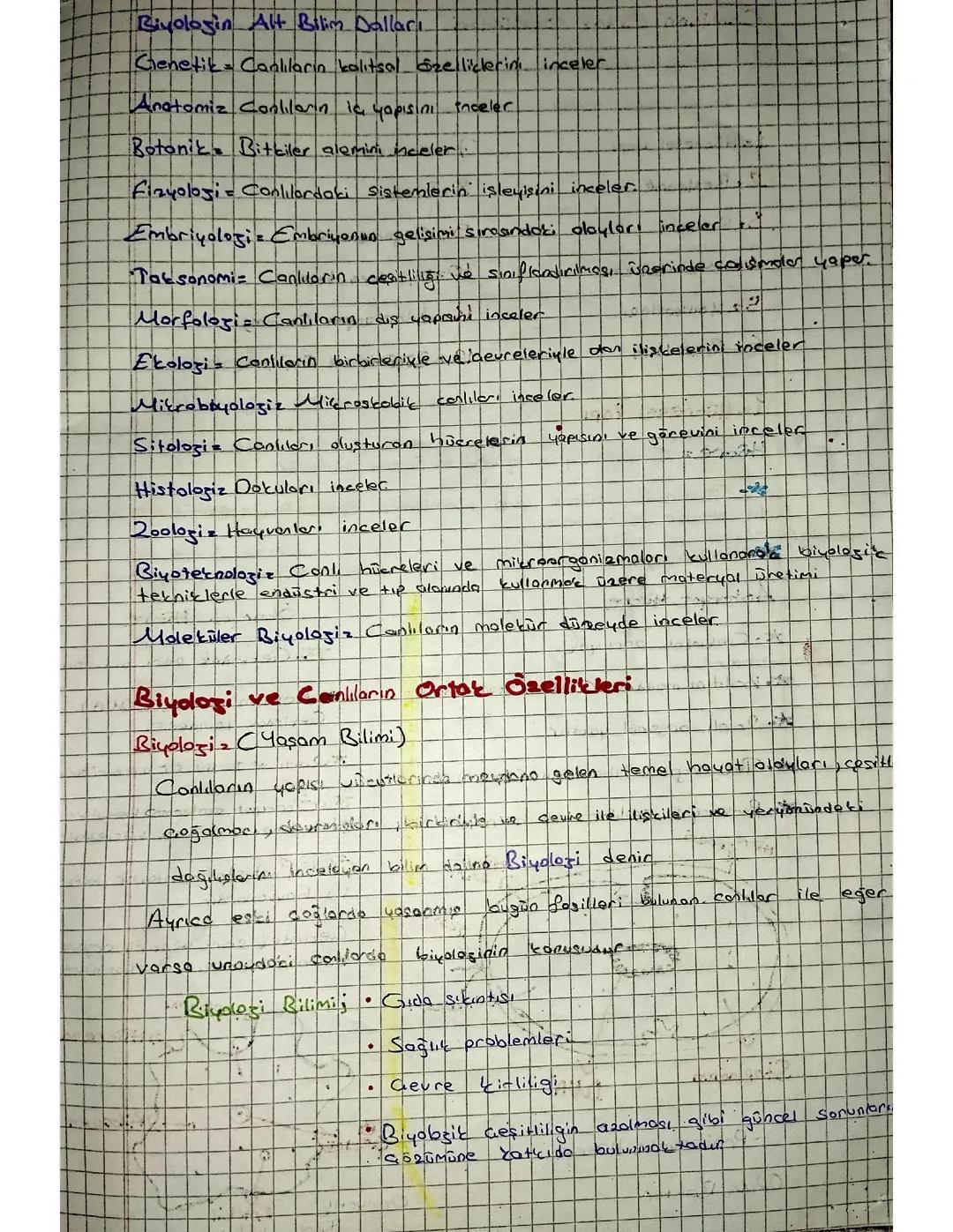 Biyoloji ve Canlıların Ortak Özellikleri