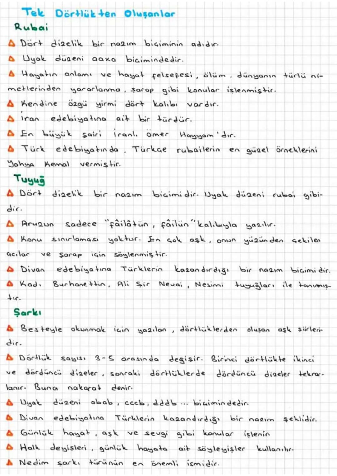 Divan Edebiyatı Nazım Biçimleri
Beyitlerden
Oluşanlar
Gazel
□ Kaside
□ Mesnevi
Tek Dörtlükten
Oluşanlar
A Rubai
A Tuyug
A Şarkı
□ Kita
A Mur
