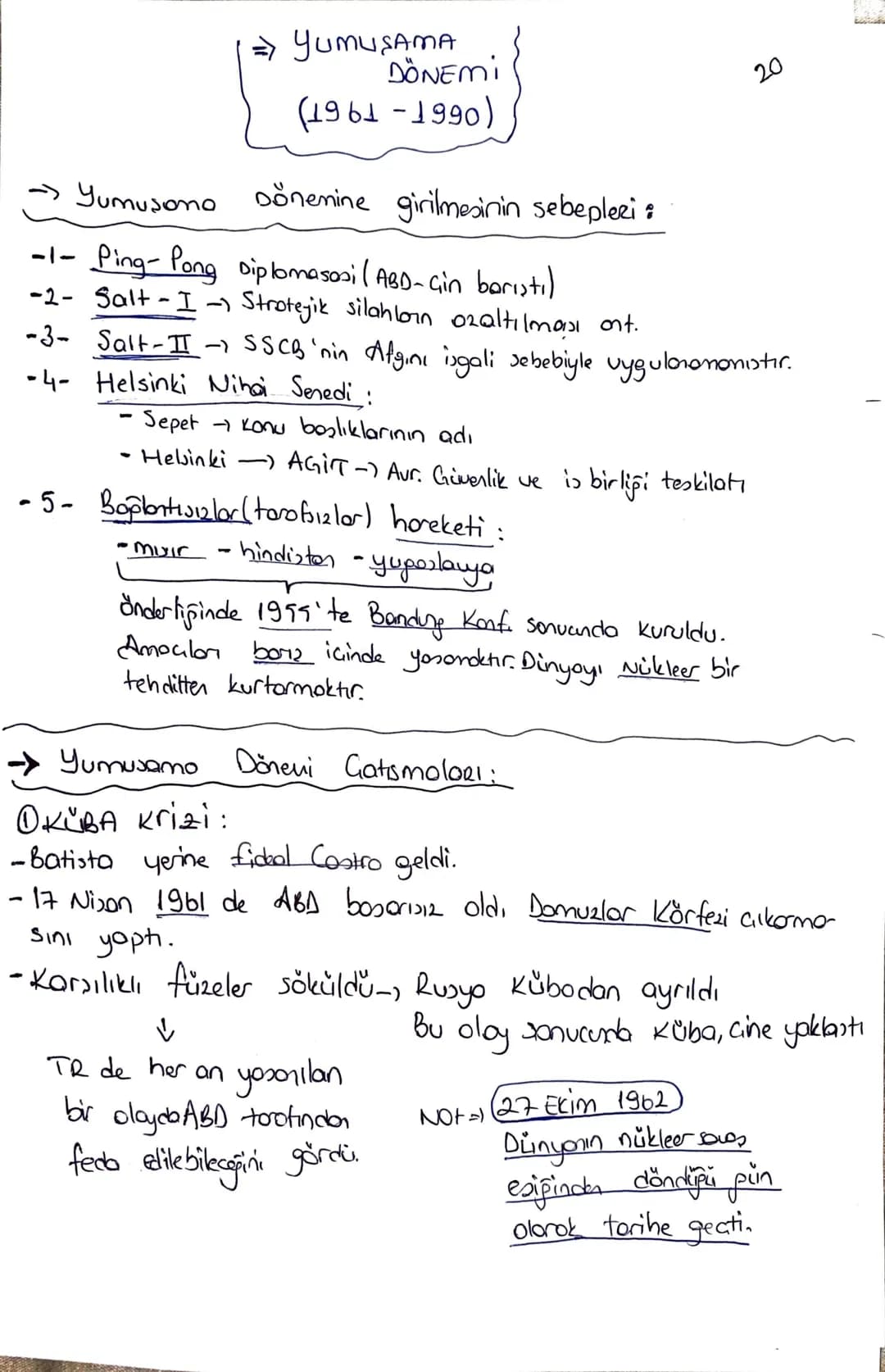 => YUMUŞAMA
DÖNEMİ
(1961-1990)
20
→ Yumusono
Dönemine girilmesinin sebepleri:
-1- Ping-Pong Diplomasosi (ABD-çin barıştı)
-2- Salt-I - Strat