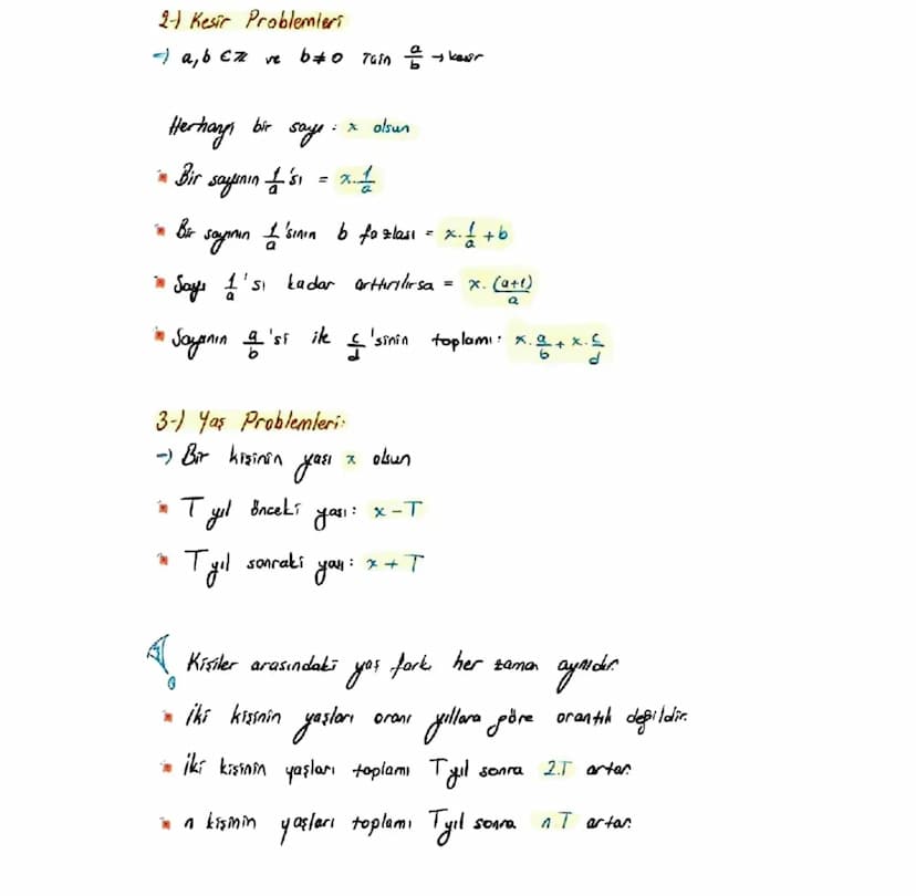 1-) Matematik Ditine Gevirme
⇒ Herhangi bir say!
久 olsun.
in
Sayının a fazlası
= x+a
x+a
im Sayının
a
fazlasının yarısı= 2
in Sayının yarısı