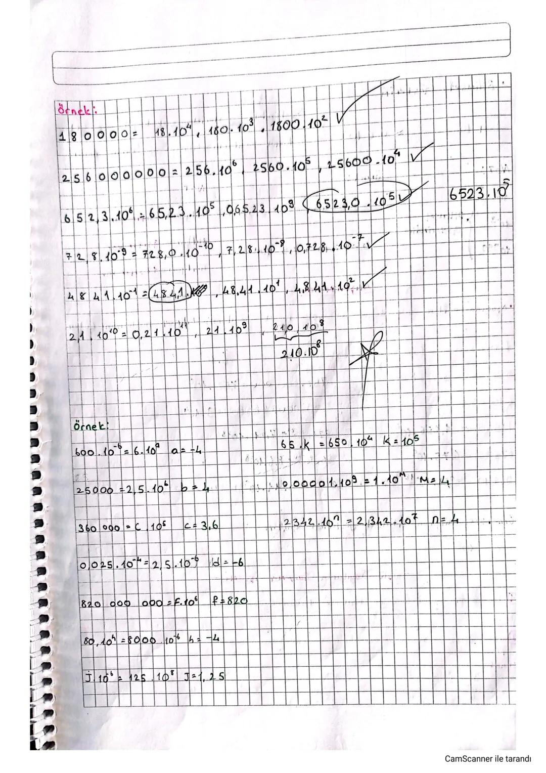 Gok Böyük ve çok küçük sayıları 10'un farklı tam
Kurretlerine Göre yazma
Says
a. bc x 10^ sayısını, değeri değişmeden farkı. Sayılarla yazab