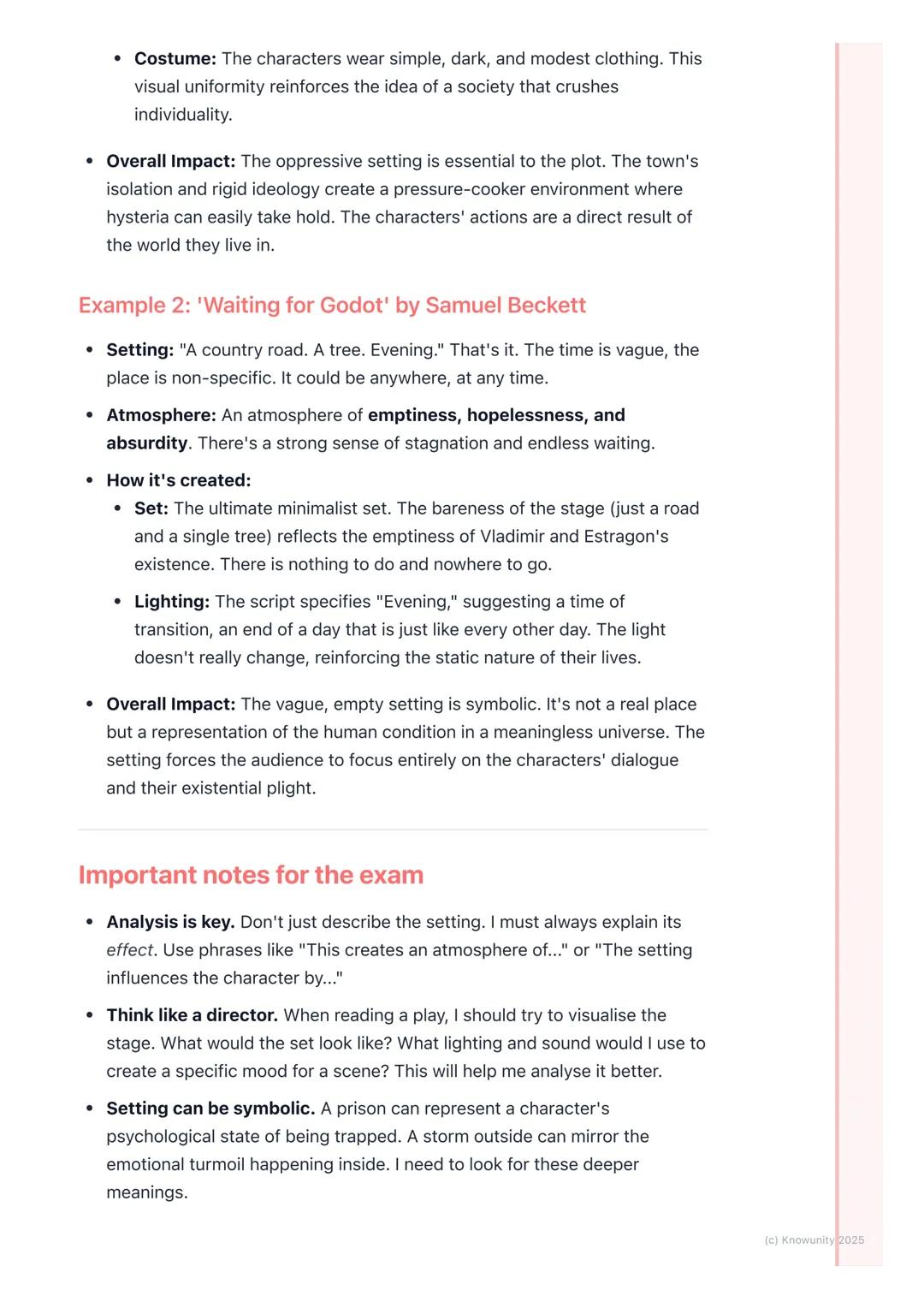 # Setting and Atmosphere

An introduction to setting and atmosphere

Setting and atmosphere are fundamental elements of drama, not just
back