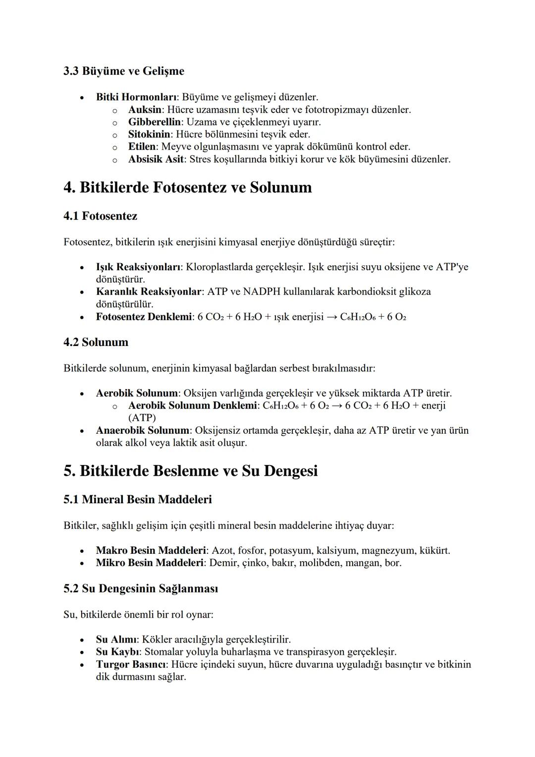 Bitki Biyolojisi
1. Bitkilerin Temel Özellikleri
1.1 Bitki Hücresinin Yapısı
Bitki hücresi, temel hücresel yapılarla donatılmıştır:
•
•
•
•
