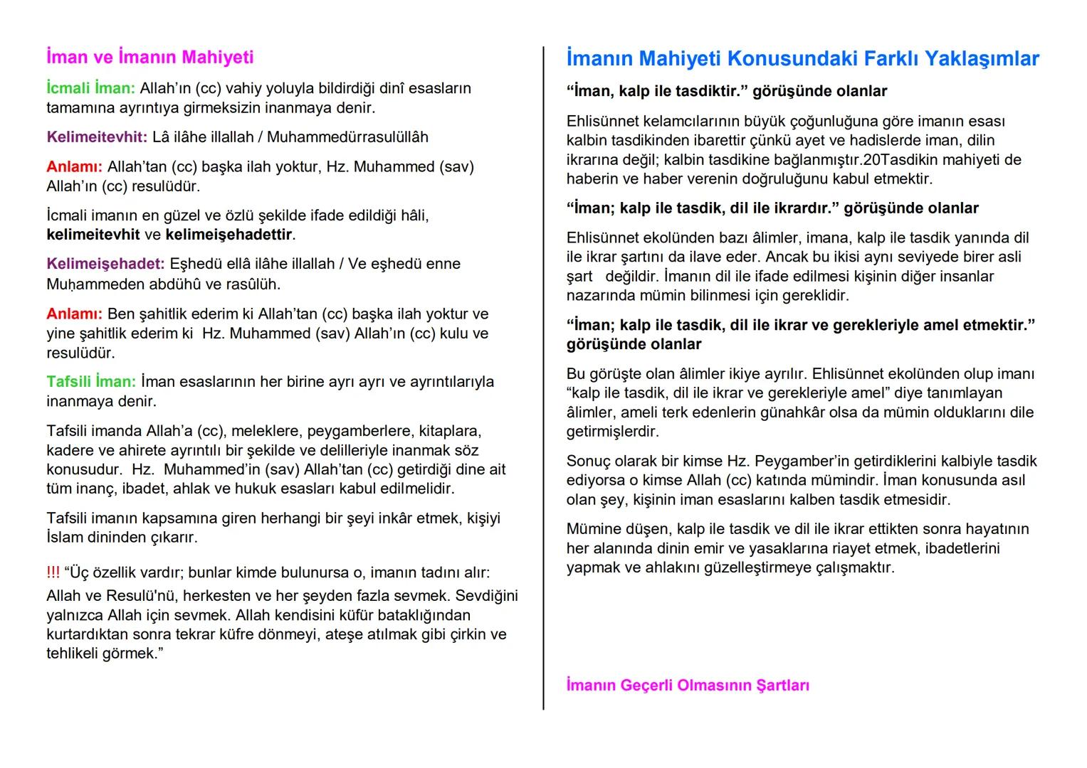TEMEL DİNİ BİLGİLER

1.ÜNİTE: İMAN

İmanın Sözlük Anlamı

Güven vermek, güven duygusu içinde tasdik etmek, içten ve
yürekten inanmak, kabull
