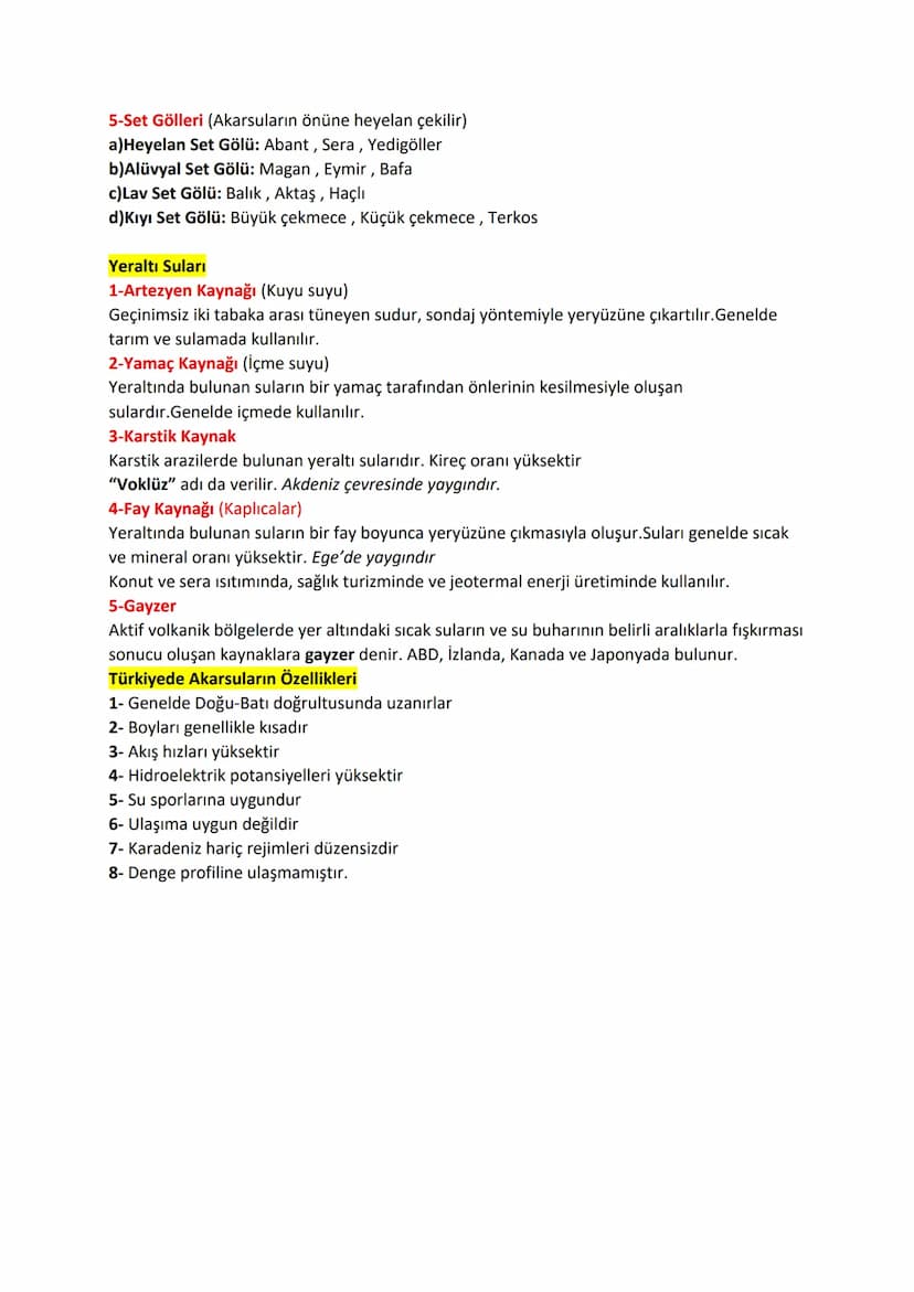 Dış Kuvvetler
Kaynağını atmosferden ve güneşten alan kuvvetlerdir. Amacı iç kuvvetlerin oluşturduğu yer
şekillerini aşındırmaktır.
1-Akarsul