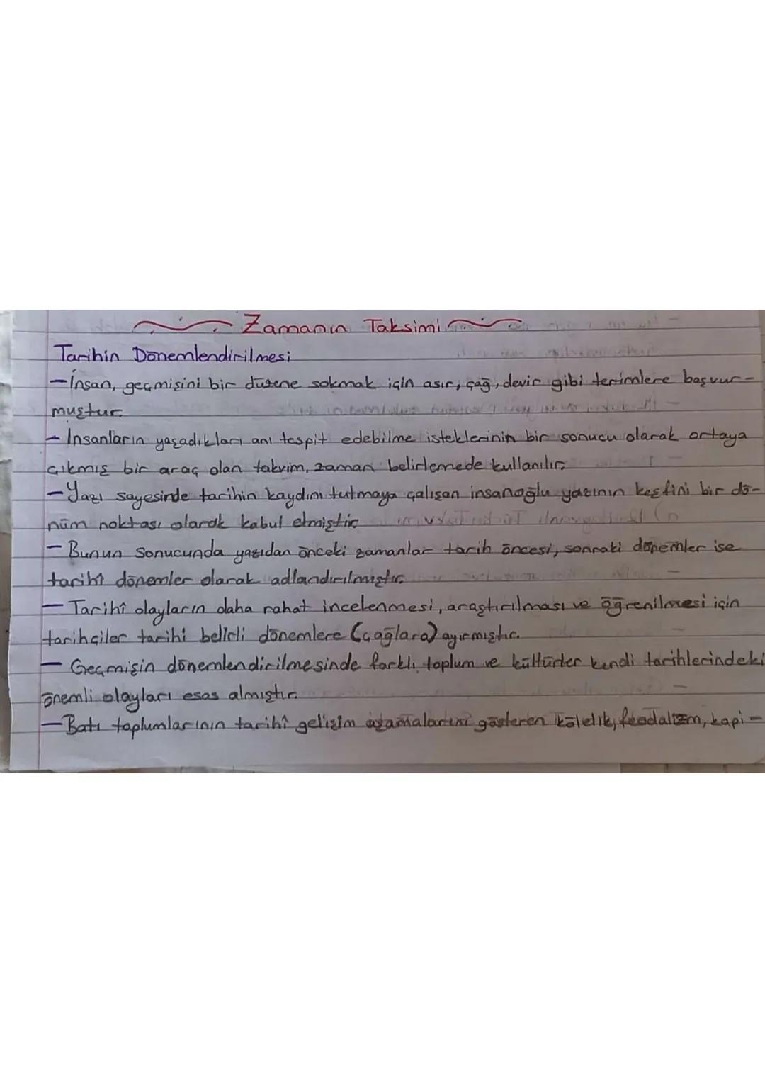 Zamanin Taksimi
Tarihin Donemlendirilmesi
-insan, geçmişini bir durene sokmak için asır, çağ, devir gibi terimlere başvur-
mustur
Insanlarin