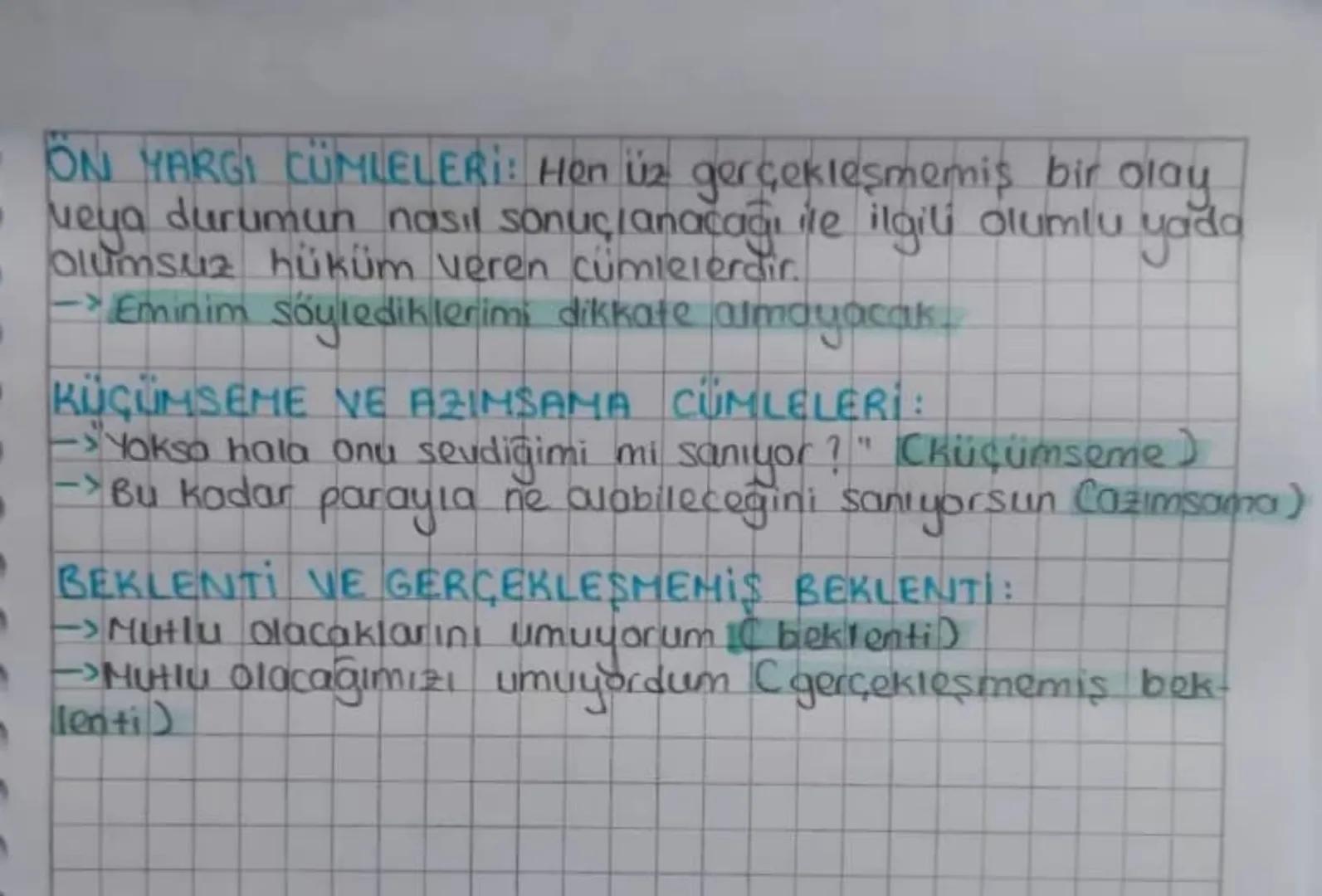 TÜRKÇE
OZNEL ANLATIM: Doğruluğu veya yanlışlığı kişiden kiş
iye değişen, kanıtlanmayan doğrulan içeren cümlelerdir.
Okiz benden daha guzeldi