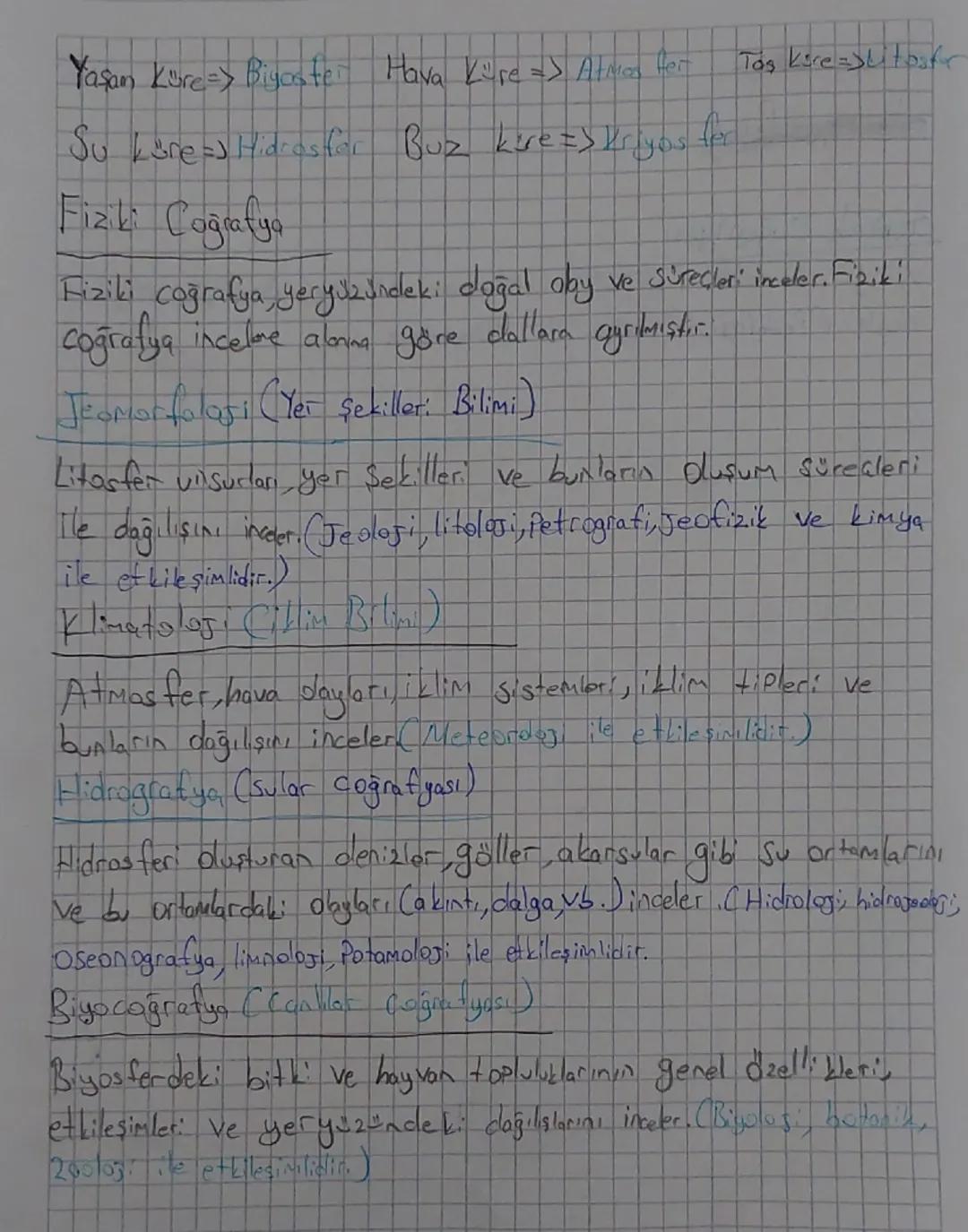 9.sınıf coğrafya 1.ünite coğrafya biliminin konusu ve bölümleri 