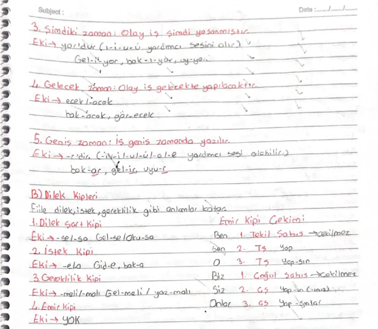 Kip:
*Sadece Fiillere gelir çekim ekidin
* Fiillerde ya zaman anlamı verir yo do dilek istek... gibi anlamlar
veric

A) Haber (bildirme) kip