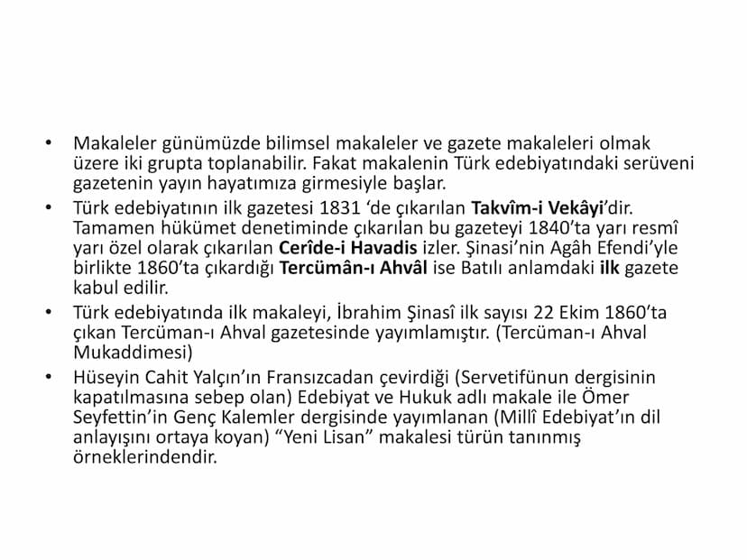 Makale
•
Hemen hemen her konuda makale yazılabilir.
•
.
•
•
•
•
Makalede bir konuya yeni bir açıdan bakılması esastır.
Konuyla ilgili ortaya
