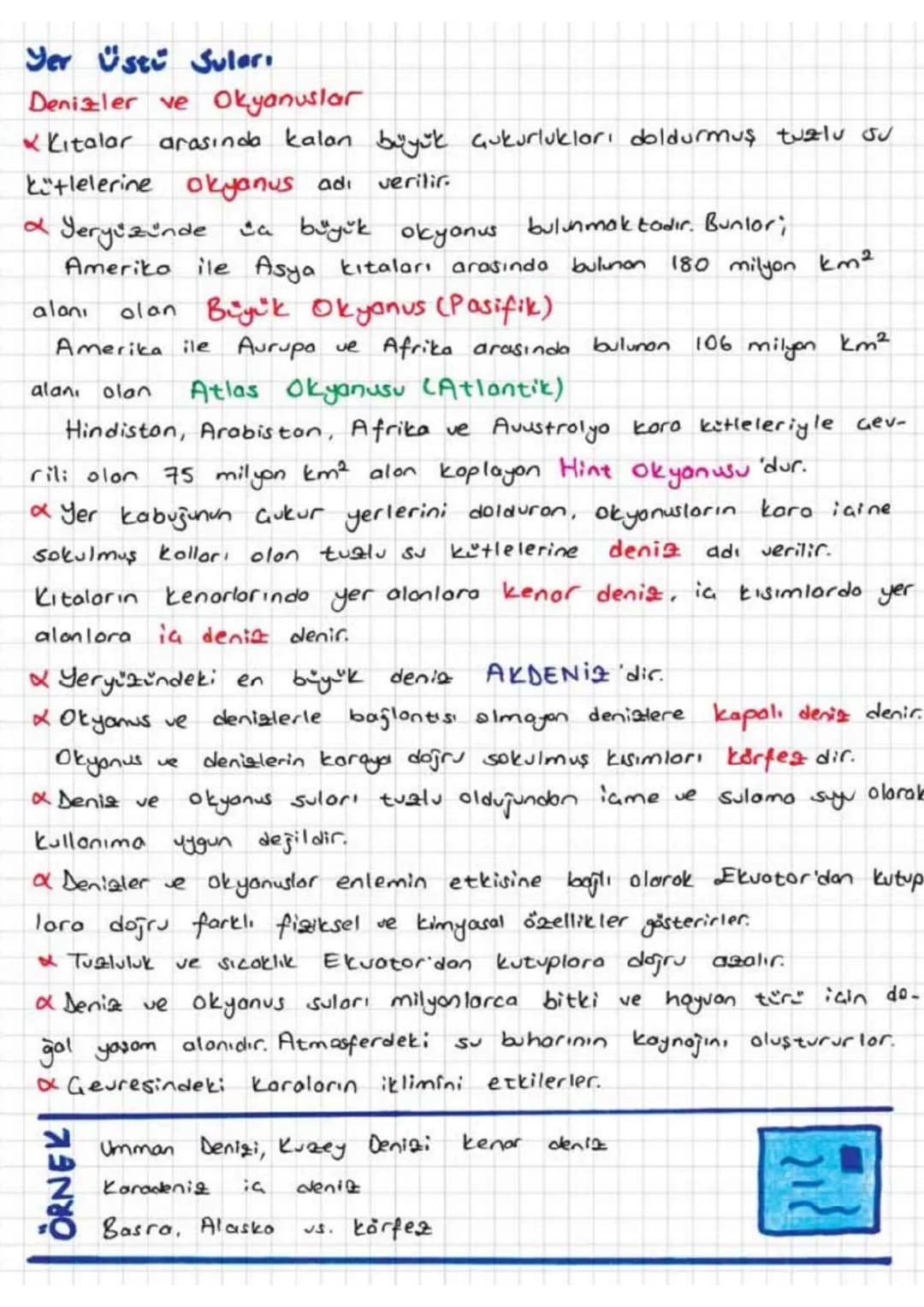 SU KAYNAKLARI
Dünya'daki su kaynakların, Okyanuslar, denizler, göller, akarsular
yeraltı sulori ile buzullar oluşturur.
Doğadaki sular sürek